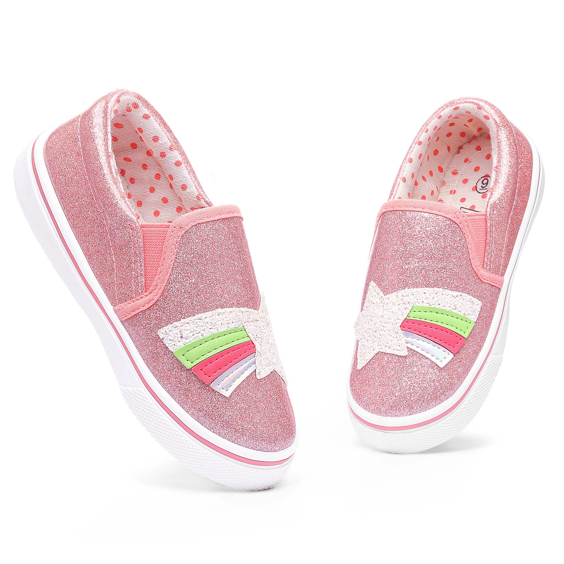 Photo 1 of K KomForme Toddler Sneakers for Girls Boys Slip On Canvas Walking Shoes 9 Toddler Pink Star