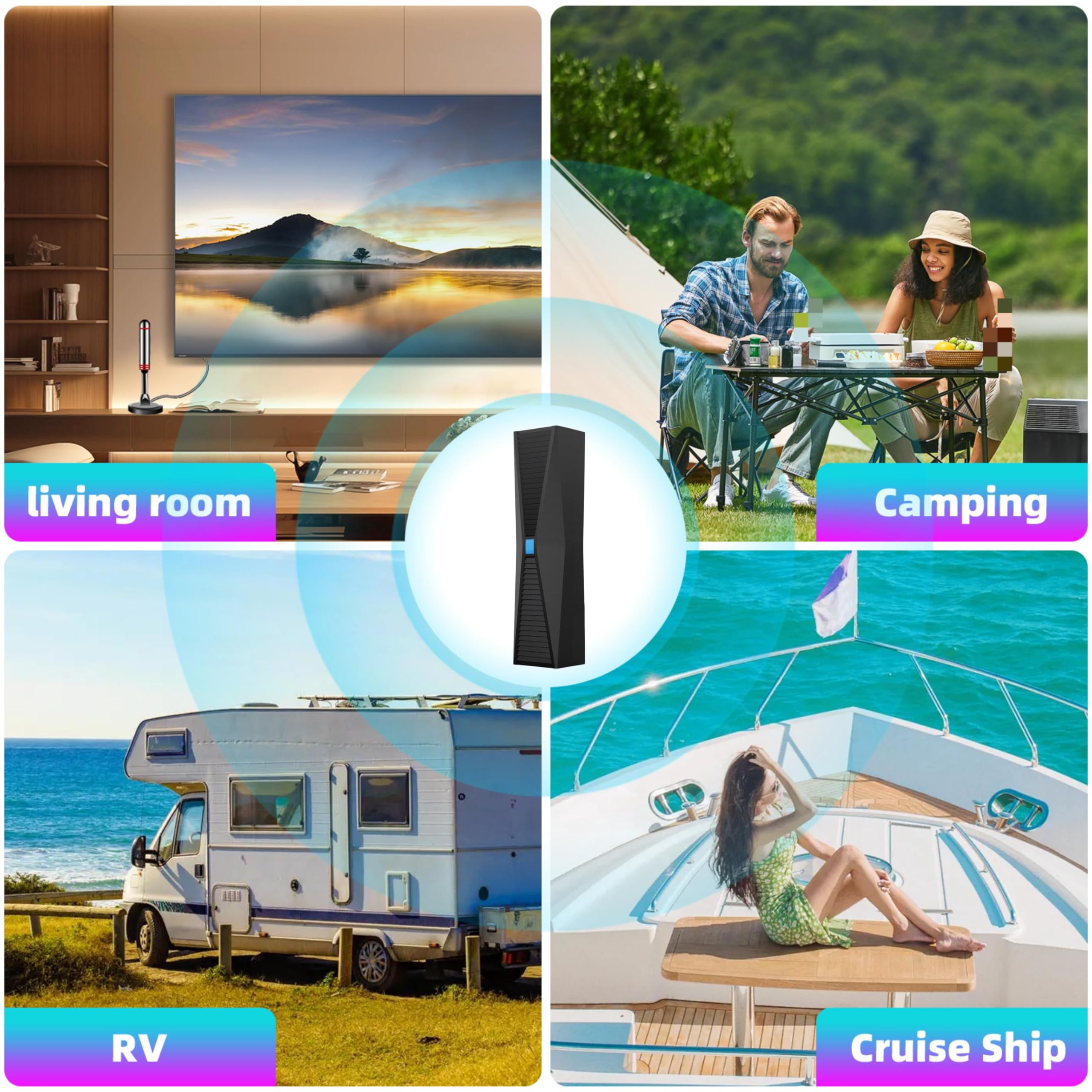 Antenna a lungo raggio 2026 per Smart TV, antenna TV interno/esterno con ripetitore di segnale a 360°