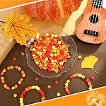 300Pcs Fall Leaf Pumpkin Polymer Clay Beads for Jewelry Making | Premium Clay, 1cm Mini Size, Autumn Thanksgiving Spacer Beads, Bracelet Necklace Earrings Jewelry Making DIY Crafts Supplies