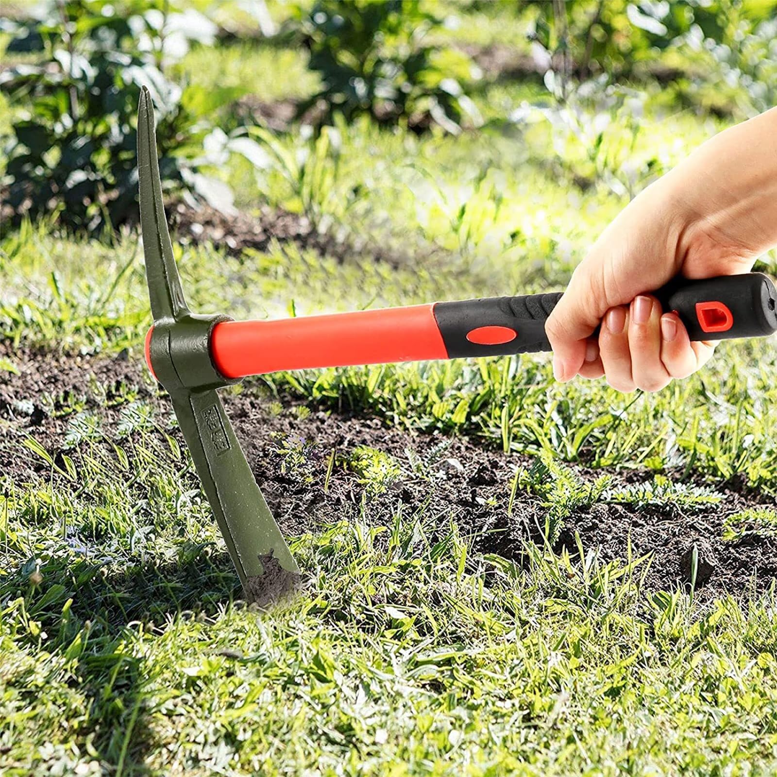 Garten-Pick (Spitzhacke) – 15,7 Zoll, Aus Kohlenstoffstahl, Mit Holzgriff, Für Graben, Jäten & Mehr