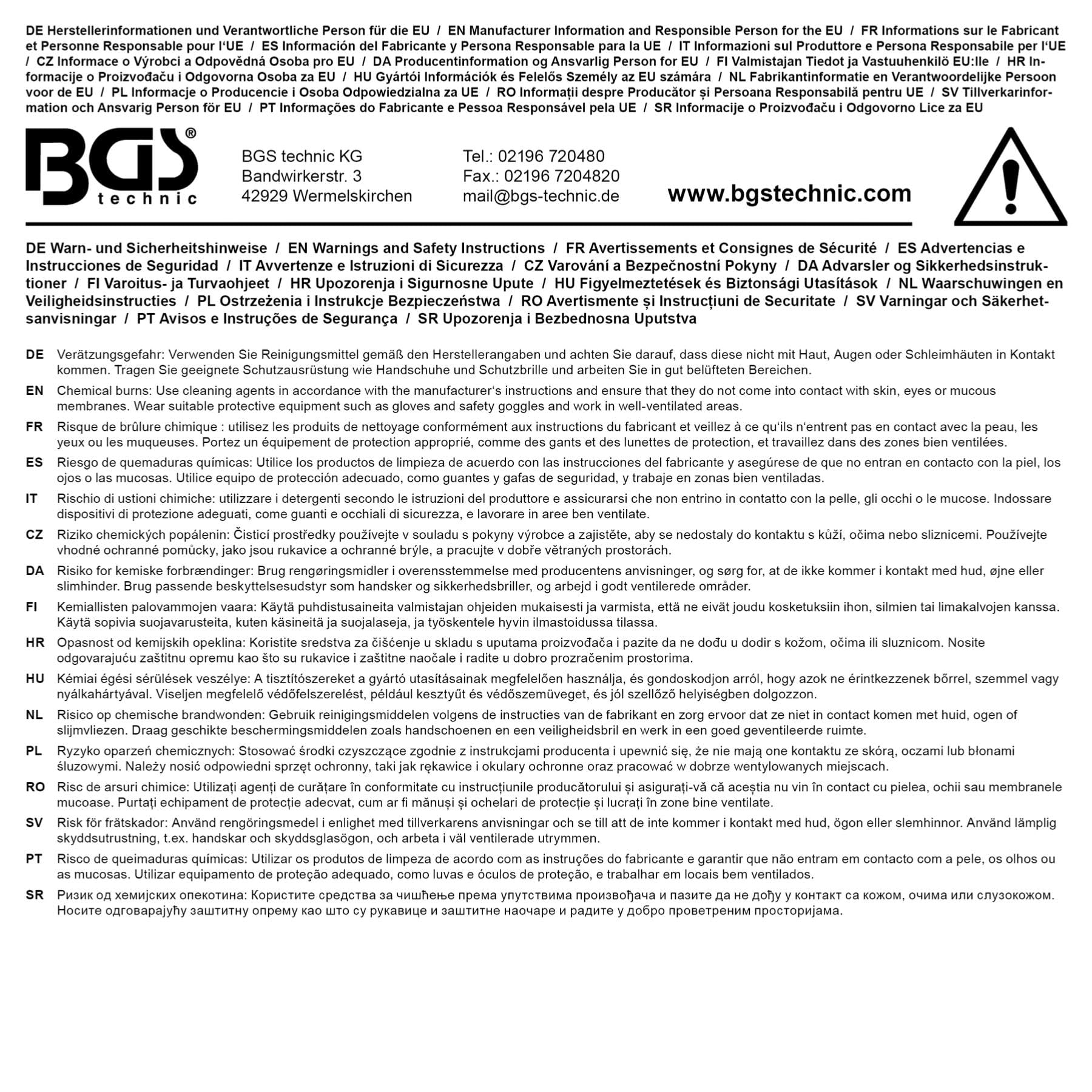 BGS TECHNIC Liquide Nettoyant Universel 5L pour Nettoyeurs à Ultra Sons et Nettoyeurs Haute Pression