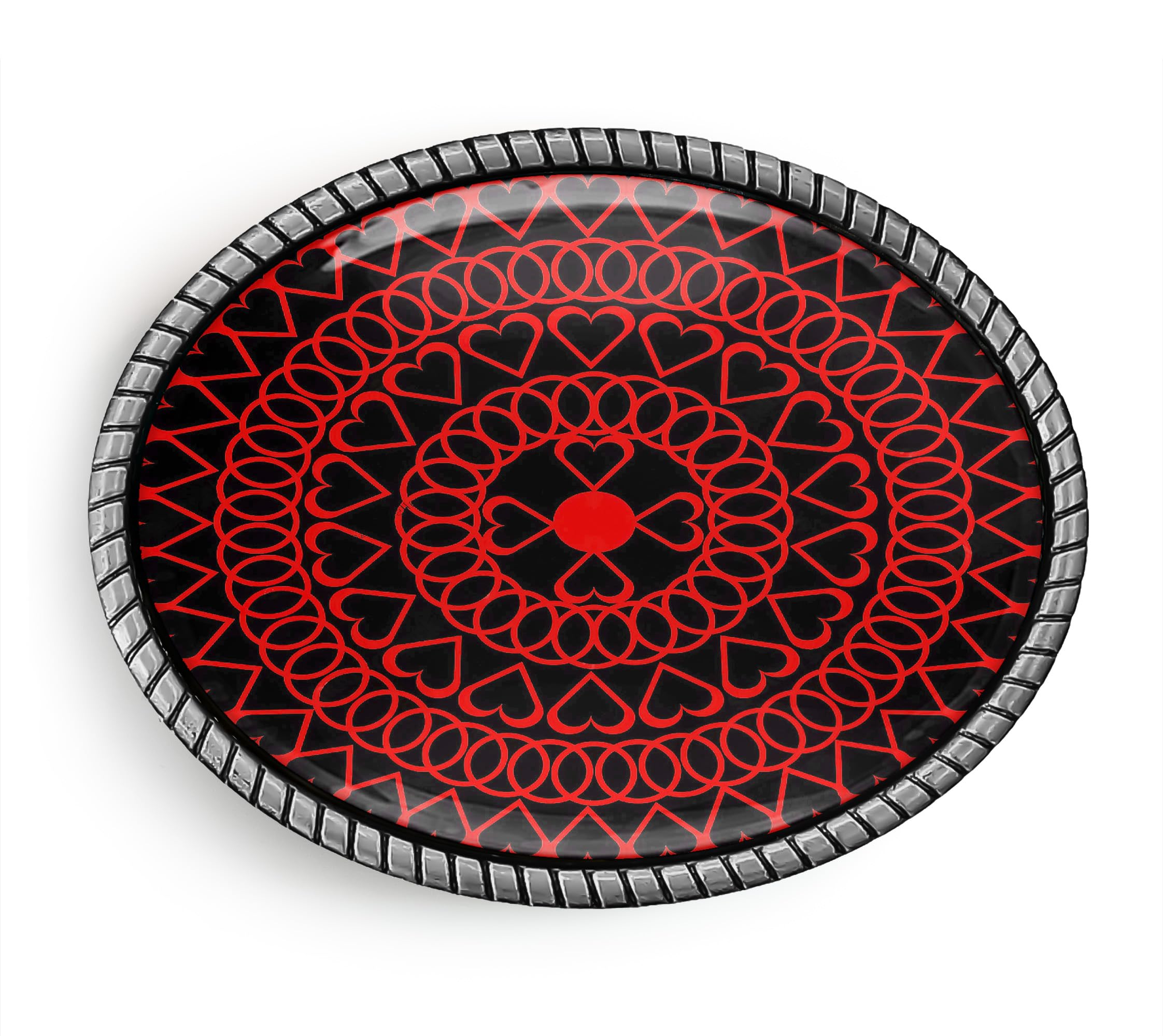 Heart Belt Buckle - Gothic Valentines Day Doily Silver or Gold Buckle - 710 (Antique Silver)