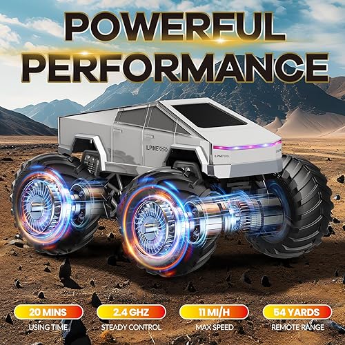 Miniatura 2 de Auto de control remoto, camión cibernético a control remoto, 116, 2.4GHz, 4WD, todoterreno, anfibio, impermeable, para todo terreno, regalos de