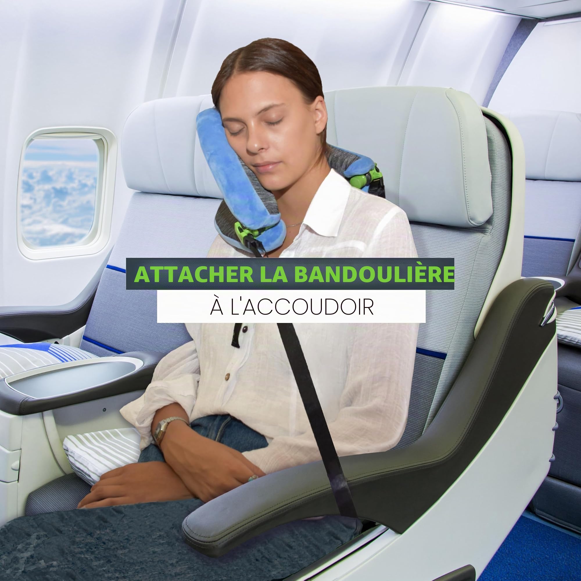 Facecradle Oreiller de voyage, polyvalent, bon maintien du cou, idéal pour voyages en avion, voiture, bus, train ou pour faire une sieste sur une table, Noir (Noir) - 11487-28453