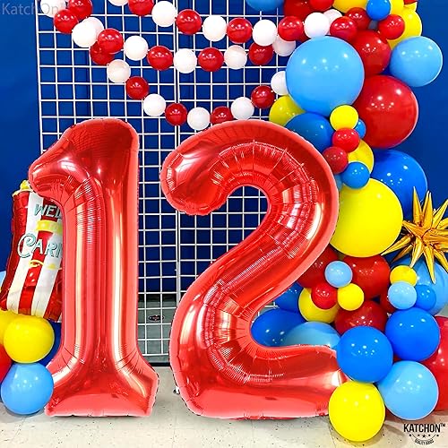 Vista 15 de KatchOn, Globo verde oscuro del número 12, 40 pulgadas, globos verdes del número 12 para decoraciones de cumpleaños de 12