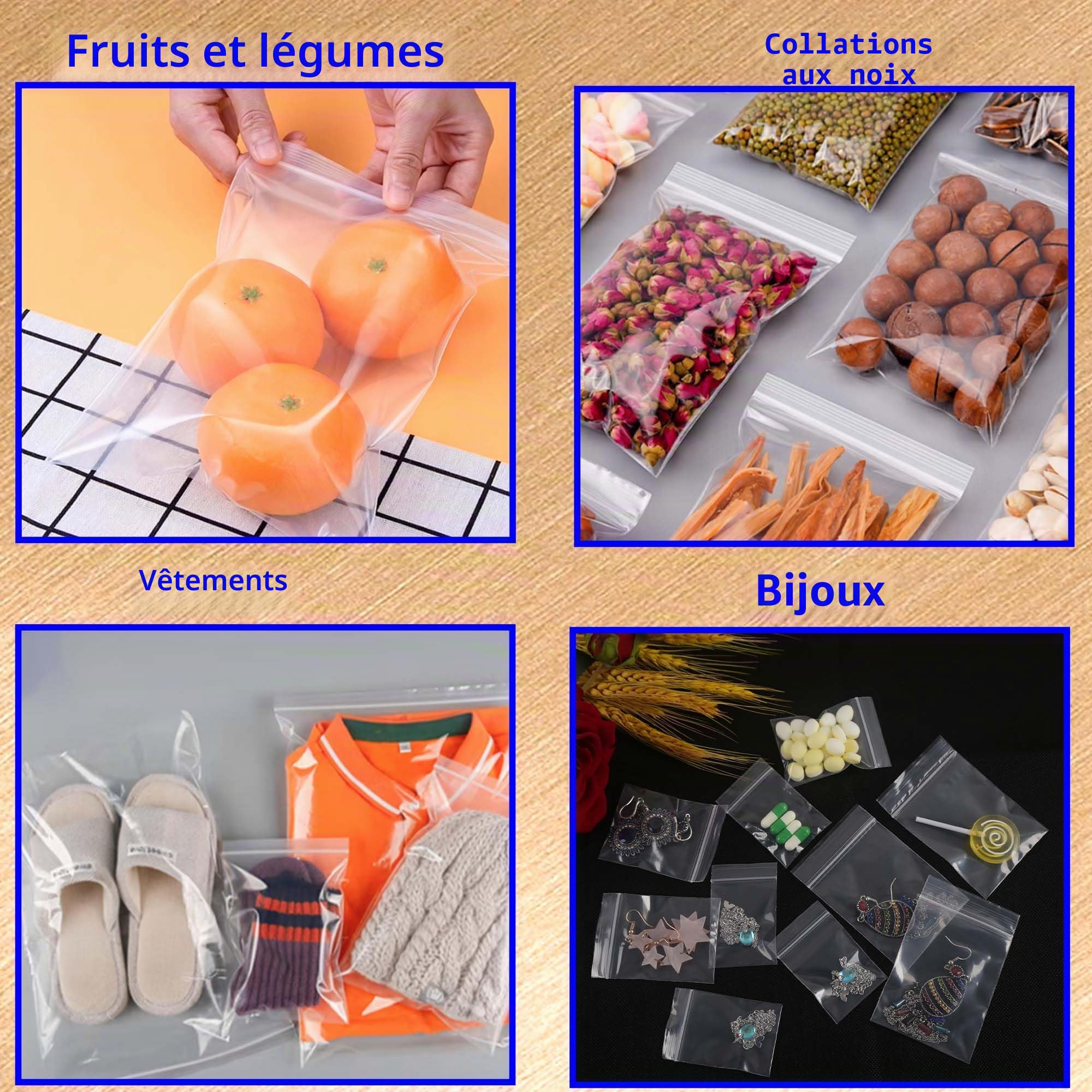 350mmX450mm Sachets Plastique Transparents Refermables Grand Sac De À Fermeture Épaissir 160µm Sac Scellé, Sac De Rangement, Convient Pour Le Stockage De Vêtements Et De Collations 100pièce