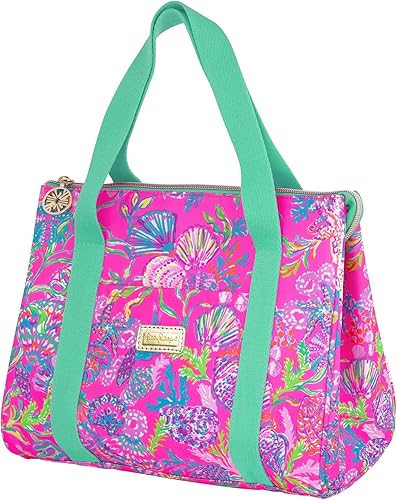 Miniatura 2 de Lilly Pulitzer Bolsa térmica de almuerzo aislada, bolsa de almuerzo para mujer, bonita lonchera con bolsillo de almacenamiento y correas de hombro,