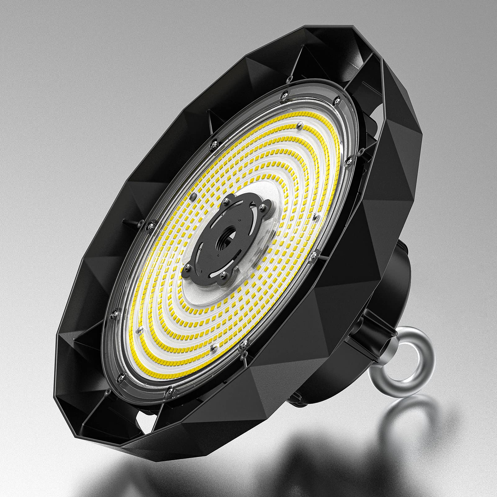 LED Hallenstrahler 200W, Superhelle 170LM/W, Hallenbeleuchtung 6000K Kaltweiß, IP65 Wasserdichte Energieeffiziente, UFO High Bay Industrielampe für Fabriken Garage Lagerhaus Werkstatt