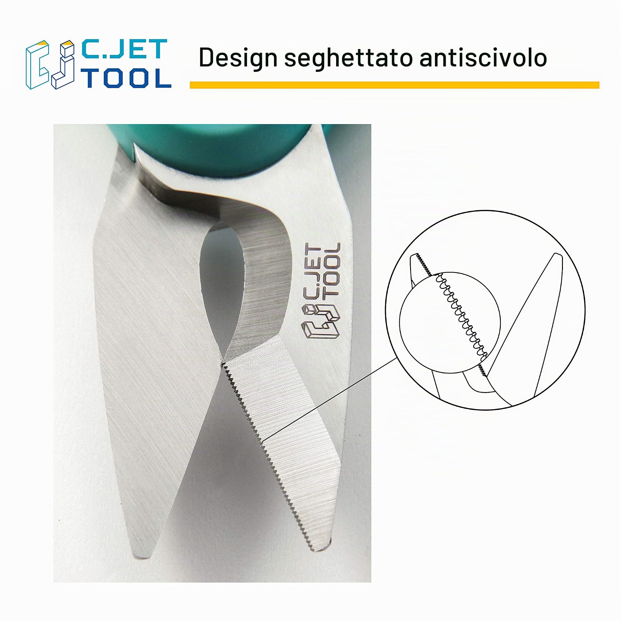 C.JET TOOL Forbici da elettricista, 170 mm, in acciaio inox, design multi-presa, cavo morbido in alluminio e rame