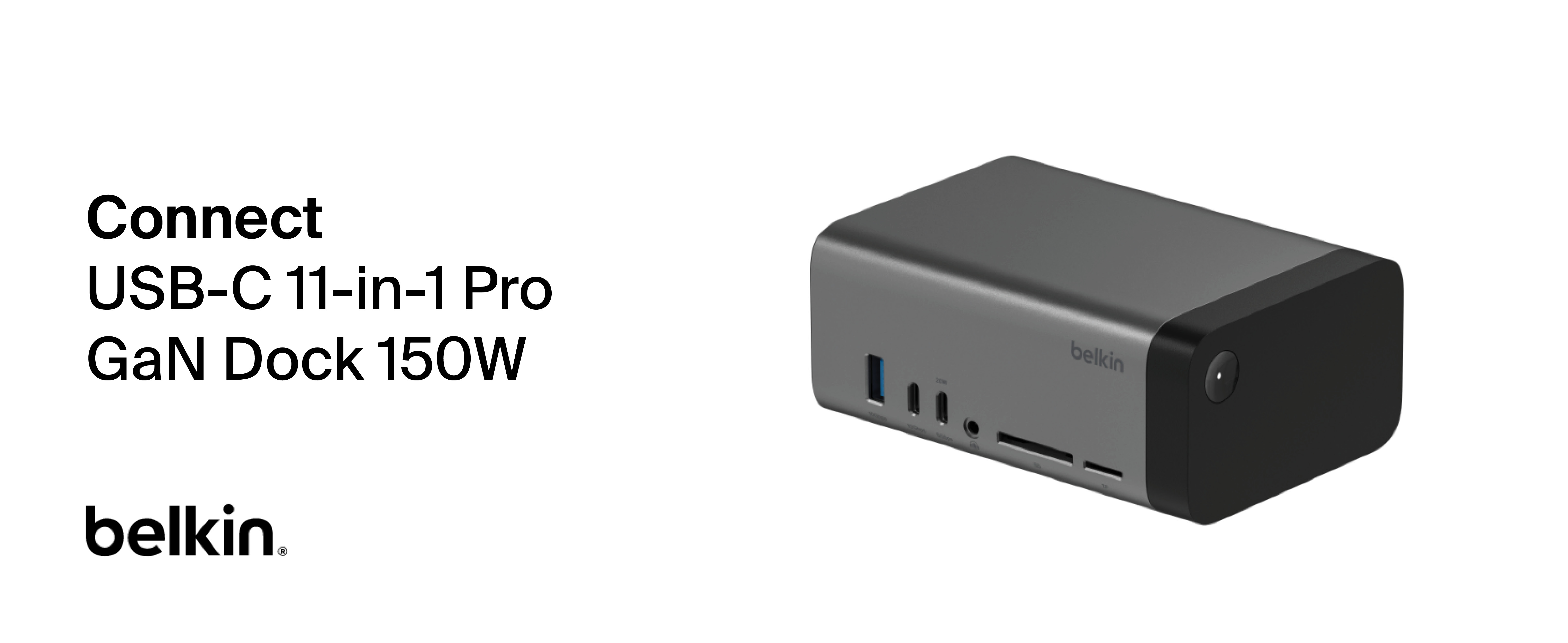 Belkin USB-C Hub, 11-in-1 Pro GaN Dock 150W, Multi-Port
