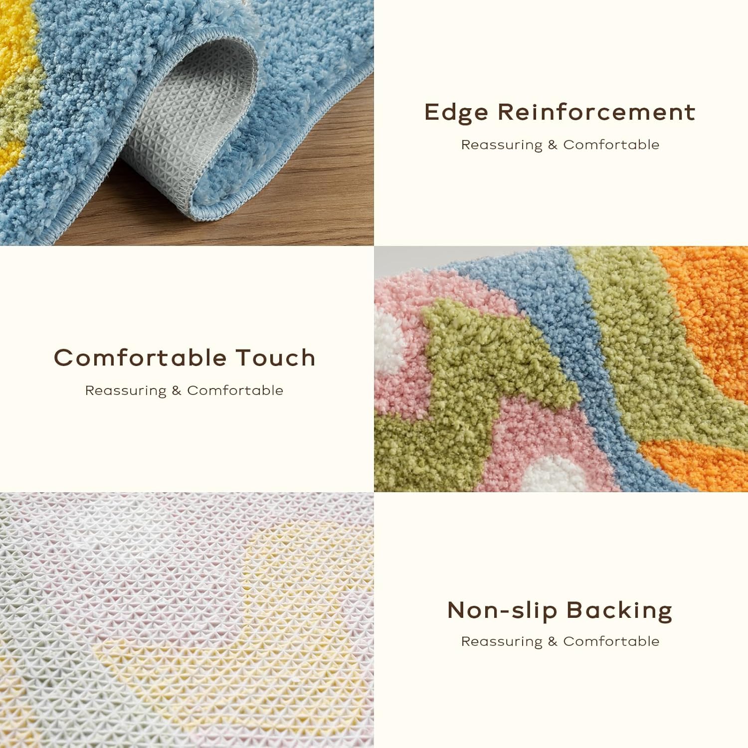 Ashler Easter Bathroom Rugs, Blue Eggs Area Rugs, Easter Spring Decorations Runner Rugs, Living Bedroom, Indoor & Outdoor Easter Rug, Washable Bath Mats, Easter Decor for Home