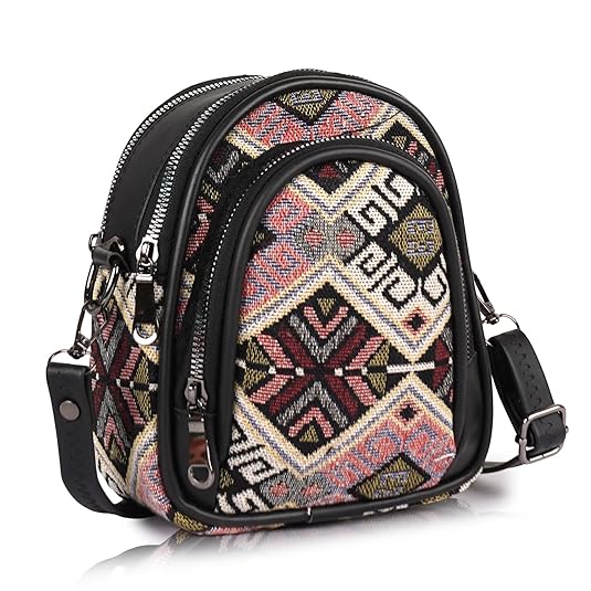 Stylish  Multicolour Printed Sling Bag for College Girls with 3 Compartments Mobile Sling Bag for Women Latest
