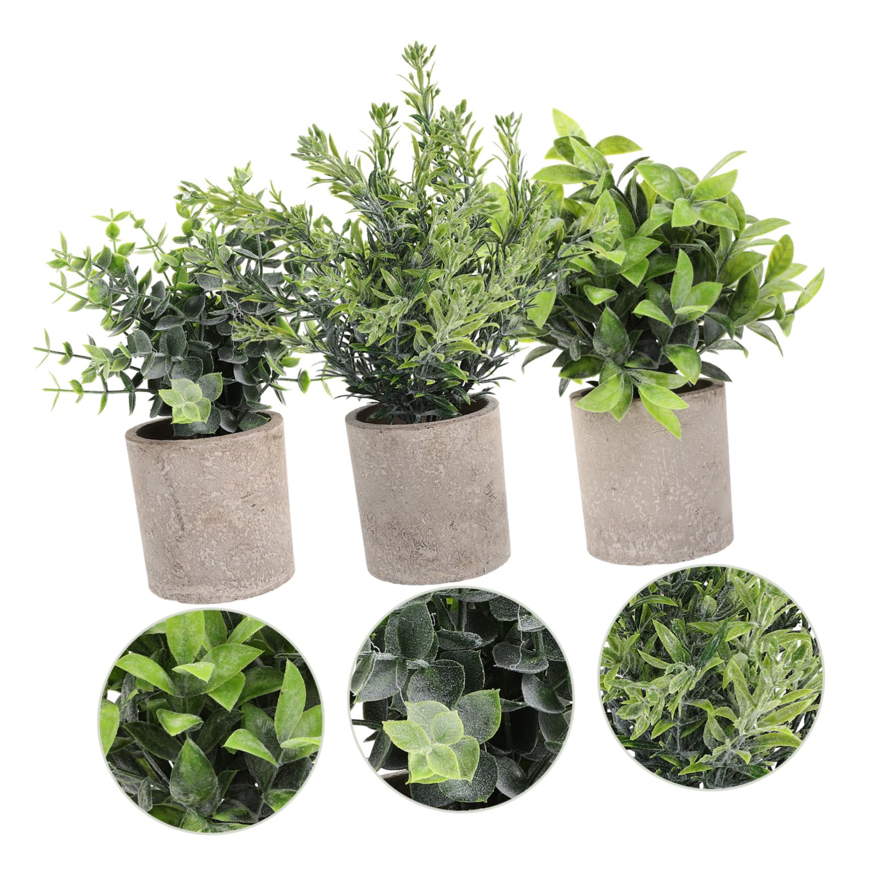 DECHOUS 3pezzi Piante Artificiali Eucalyptus Vaso Per Decorazioni Da Bonsai Realistico Per Casa e Ufficio Centrotavola Per Ambienti Moderni
