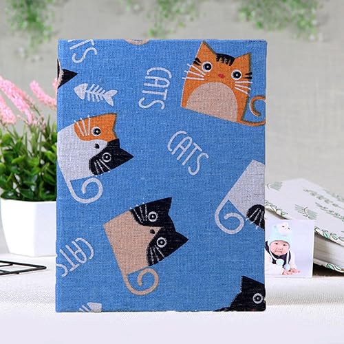 Miniatura 4 de Álbum de fotos pequeño para niños, 100 bolsillos, estantería de 4 x 6 pulgadas, álbum de fotos de bebé, cubierta de lino deslizante para la familia