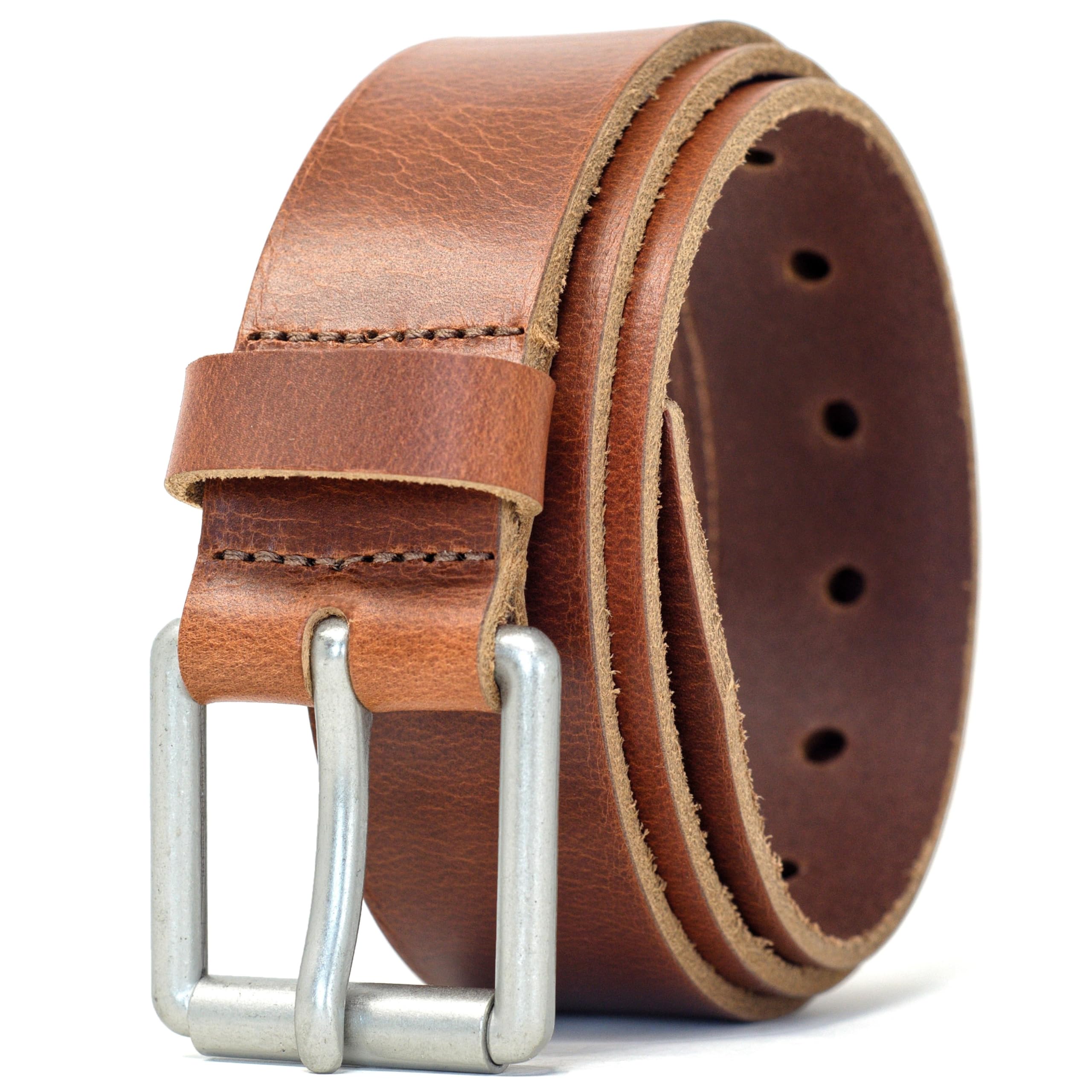 Ashford Ridge 38mm Full Grain Leather Roller Buckle Belt - London Tan - XL