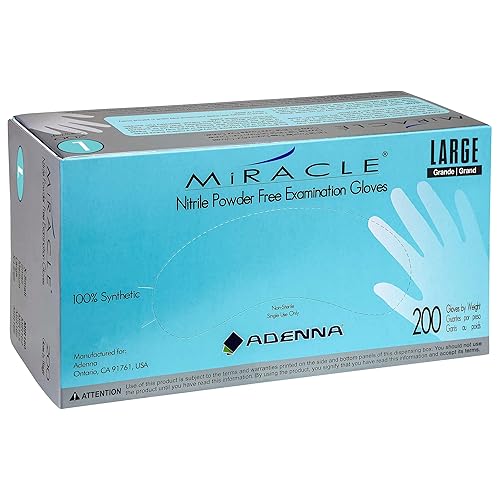 Miniatura 9 de Adenna Miracle guantes de nitrilo sin polvo para exámenes 38mil de color azul tamaños de XP a XG S Azul 2