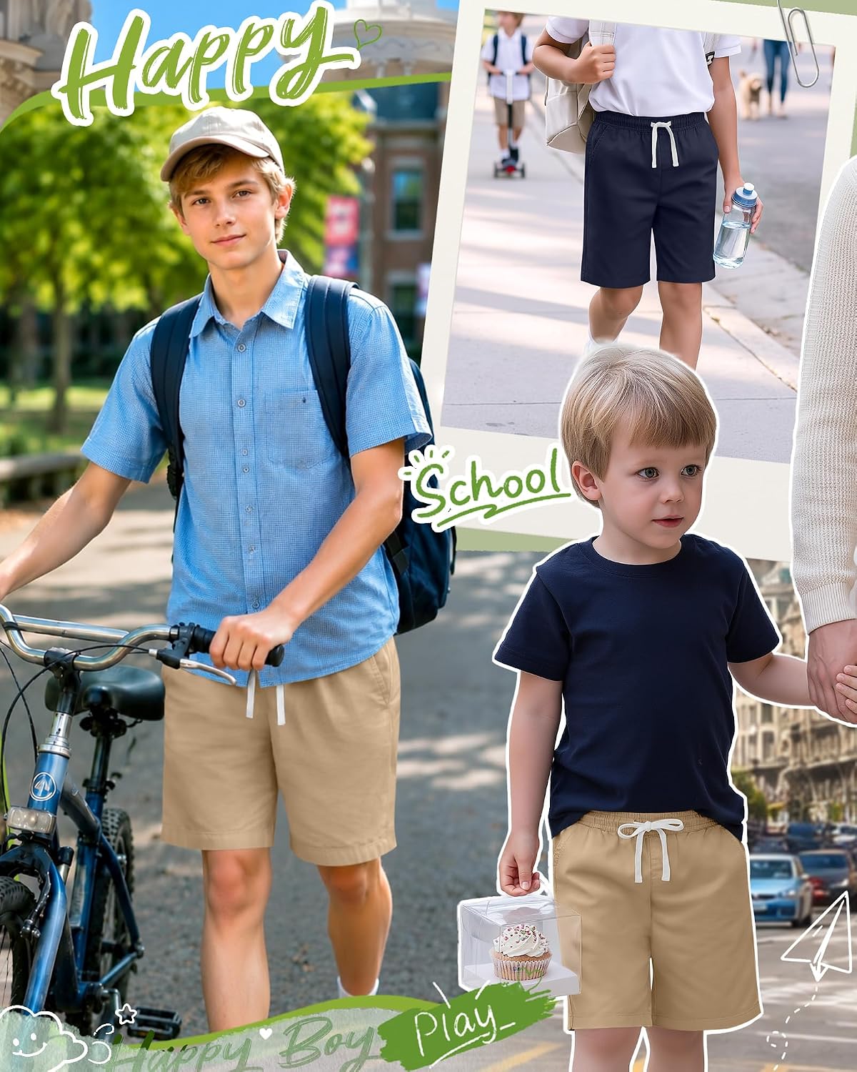 2 Pack Boys School Uniform Shorts