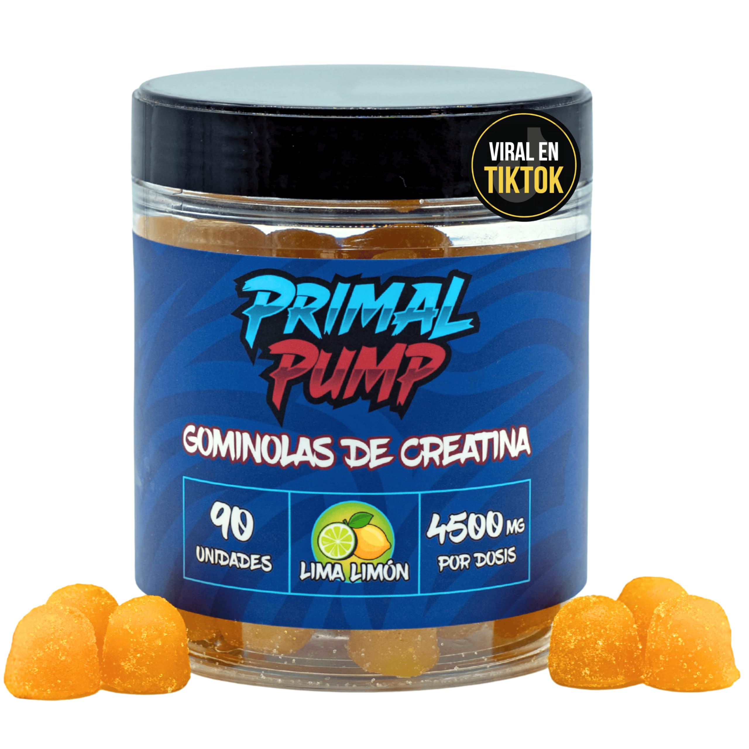 Creatina Monohidratada 4.5g Gominolas - Sin Azúcar, Vegano, Sabor Lima Limón