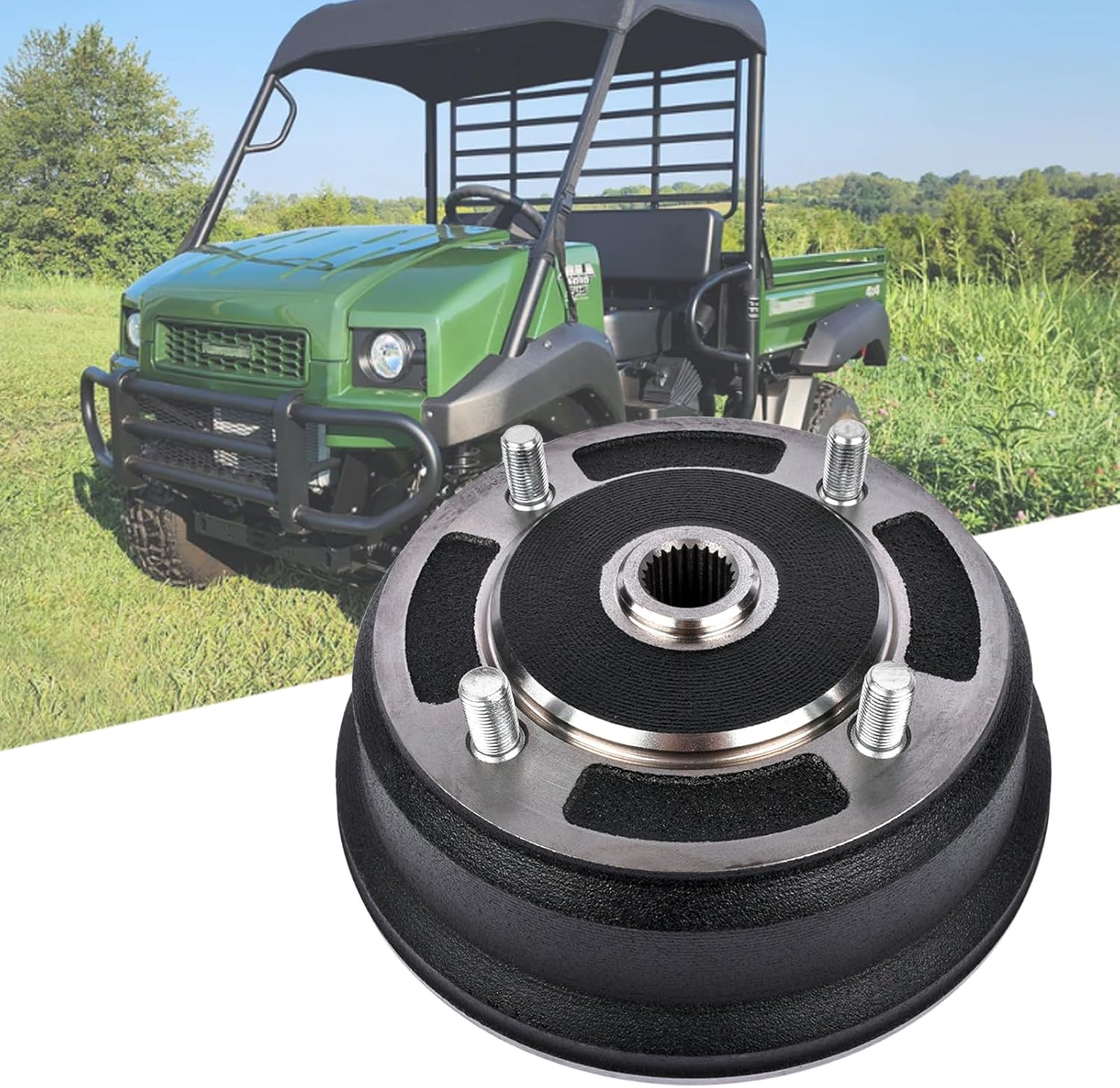 41038-0034 Front Brake Drum Replacement for Kawasaki Mule 3000 3010 4000 4010 Part# 41038-1345, 41038-7501