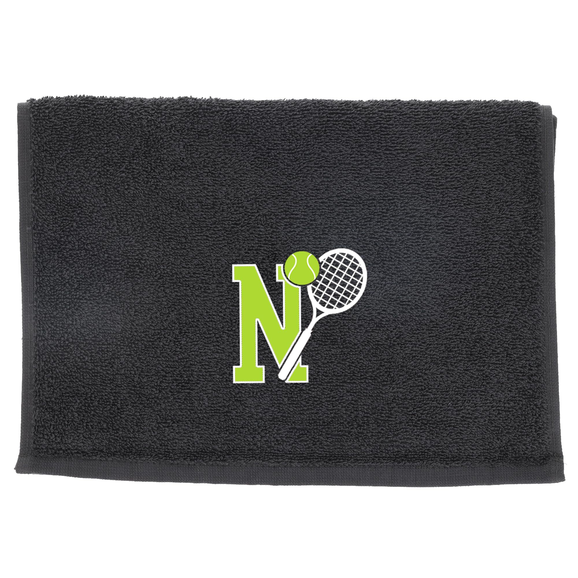 Always Looking Good Tennis Towel with Monogrammed Embroidery Initial Gift for Men & Women, Training Accessory Gift, Gym Towel Present for Tennis Players Birthday, Retirement, Christmas - Grey, N