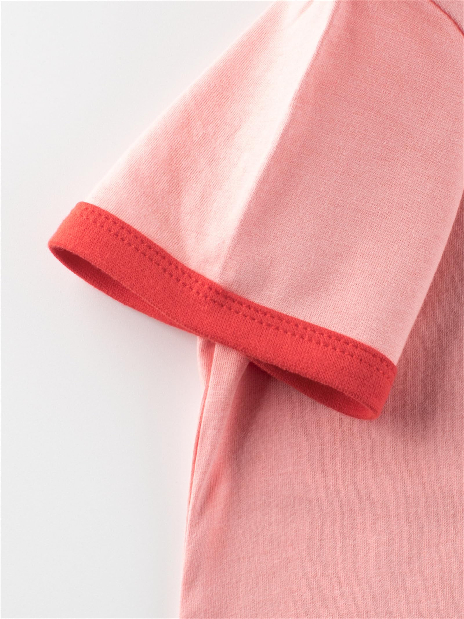 Newborn Baby Girls Short Sleeve T-Shirt Soft Cotton Pink Tee Tops Little Sister Summer Crewneck T-Shirt Pullover (Pink,130/5-6 Y,Unisex,Big Kid,US,Age,5 Years,6 Years)