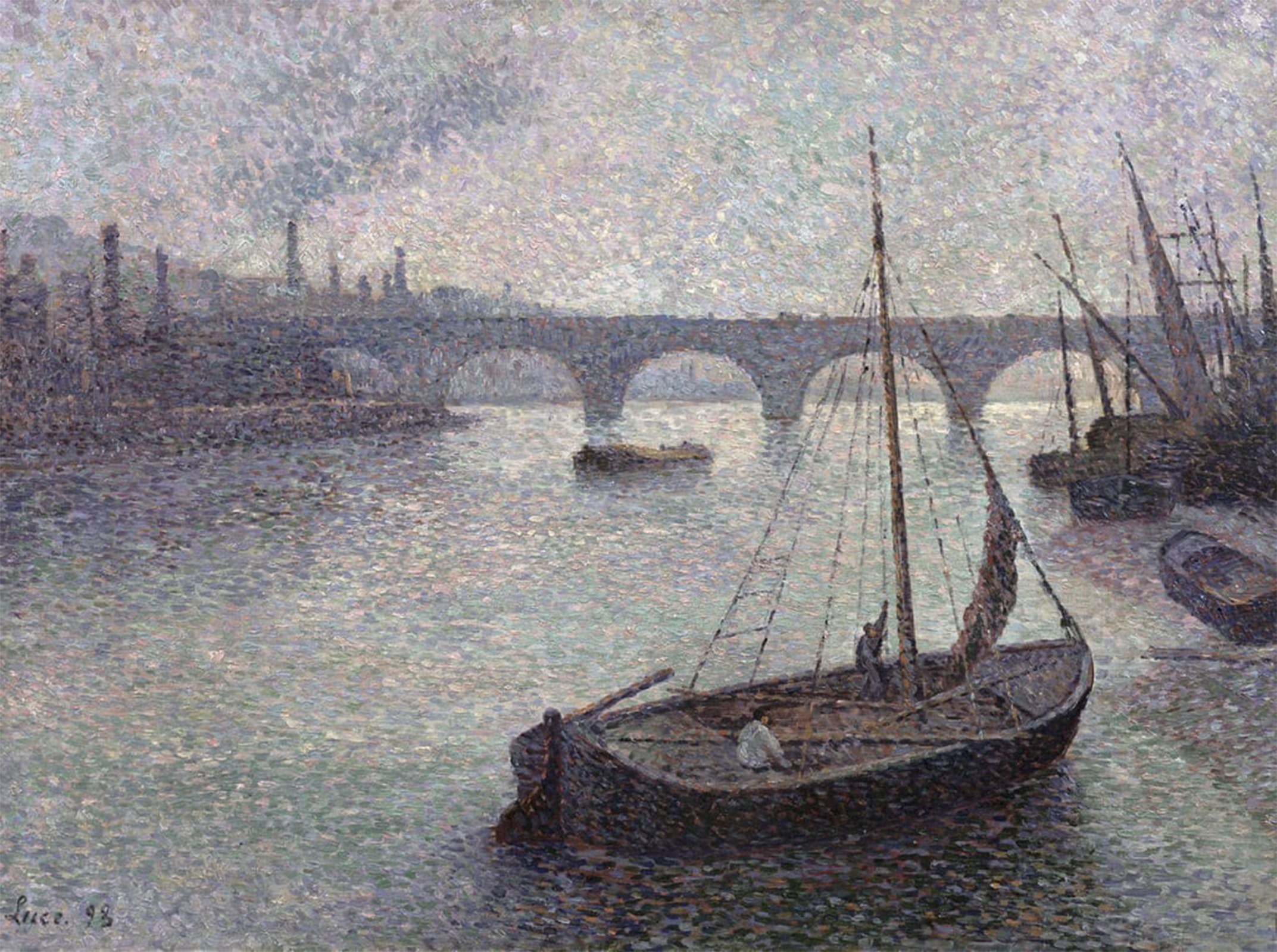 POSTERIIk Vintage Art Print Images Pictures Print View of the Thames by Maximilien Luce Modern Colour Posters for Office Home Decor 60x90cm