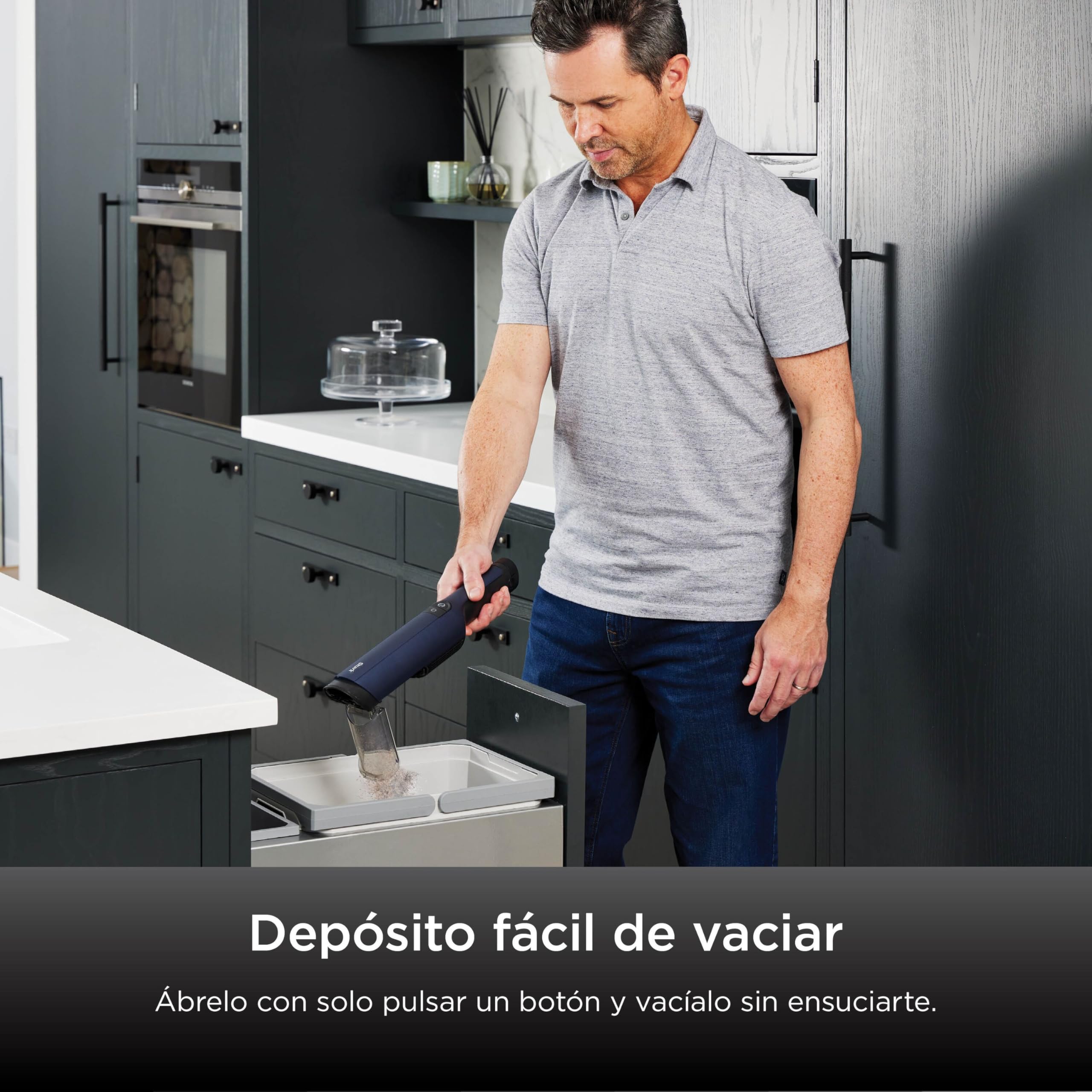 Shark WandVac 2.0 Aspiradora de Mano sin Cable - Potente Succión en Diseño Ligero y Compacto - Incluye Cepillo Multisuperficie y Base de Carga - Azul, WV270EU