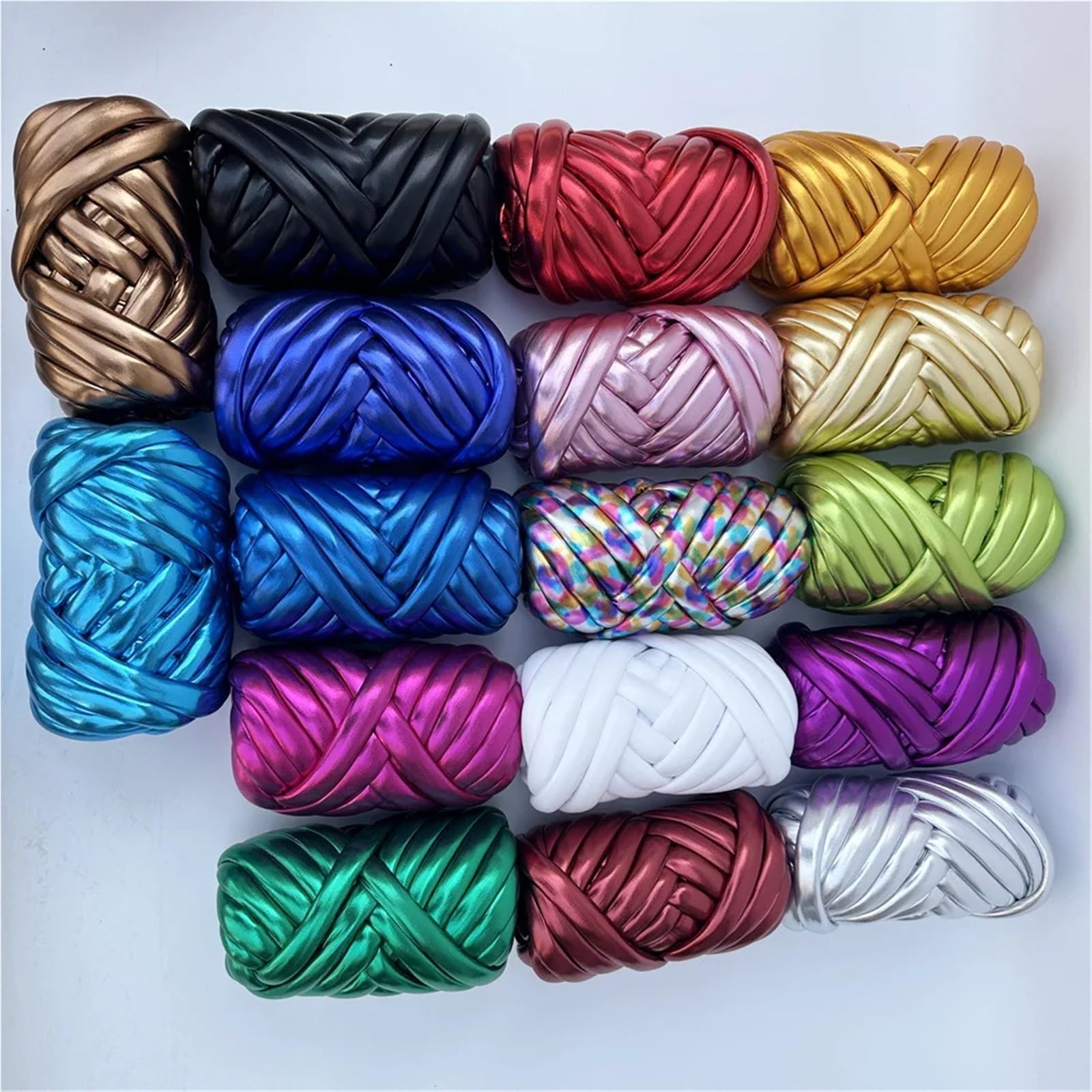 Hilo grueso Material de cuero brillante alambre, bolsa artesanal, almohada tejida lana hecha a mano, relleno nido, hilo central(Color 4,500g)