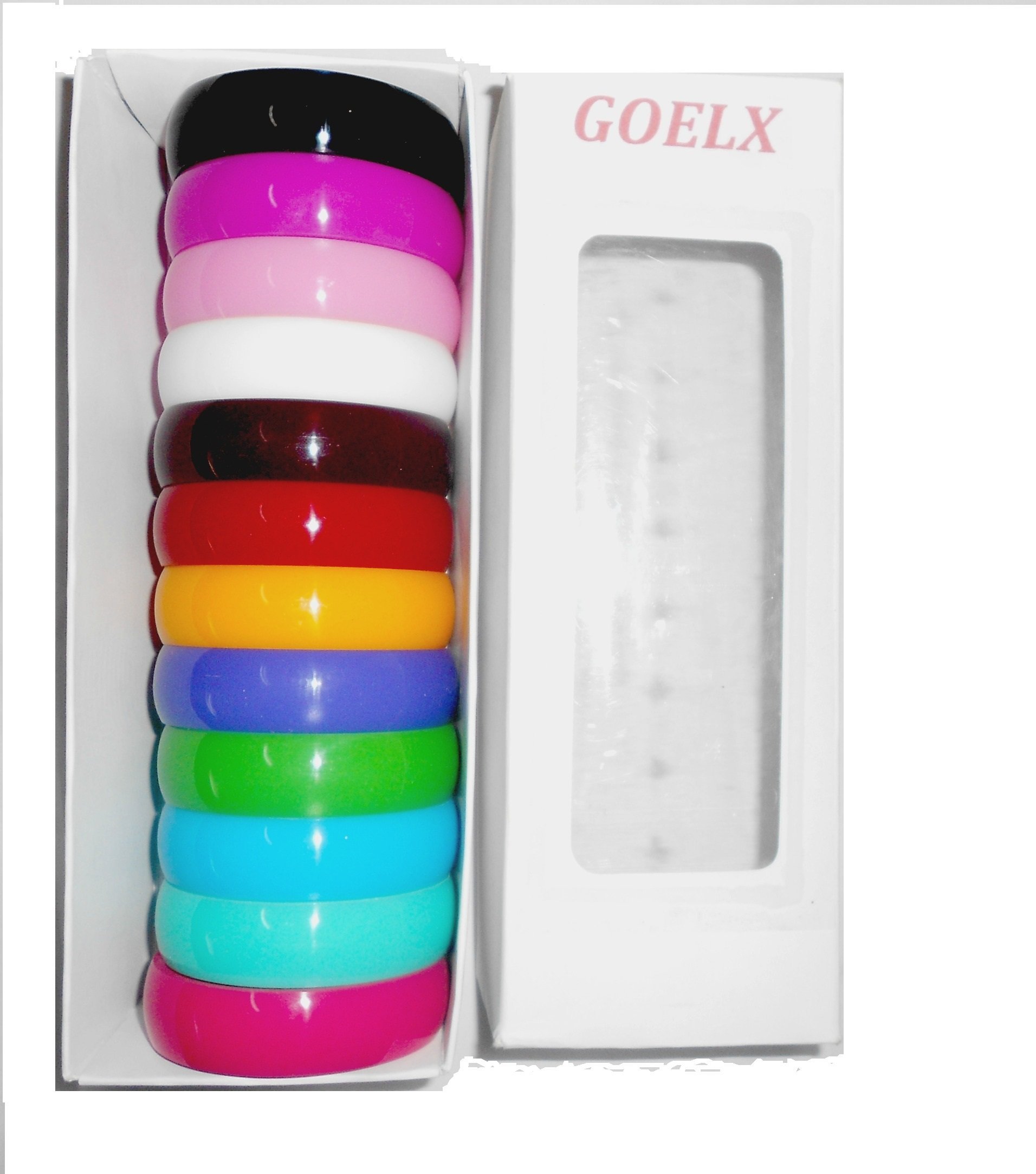 GOELX Plastic thick multi colors Bangles set full box thick bangles 12 pcs size 2.6 (B01N99BT0Z) Amazon Price History, Amazon Price Tracker