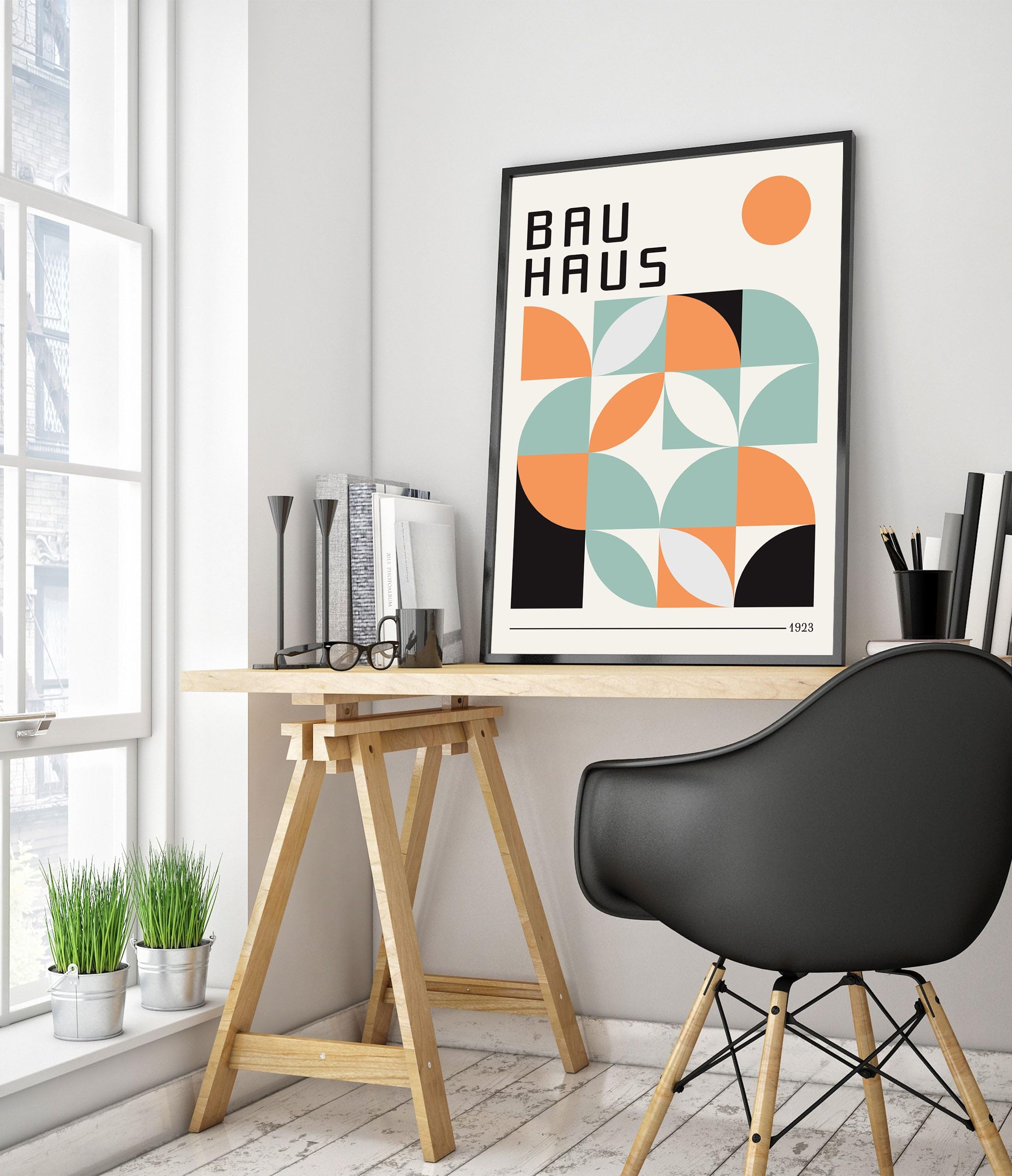 Summer Shapes Poster, Bauhaus Print, Framed Abstract Art, Mid-Century Wall Art, Modern Home Decor, Gift Idea, Archival Matte, A2 (Print Only) - 59.4x42cm — view 2