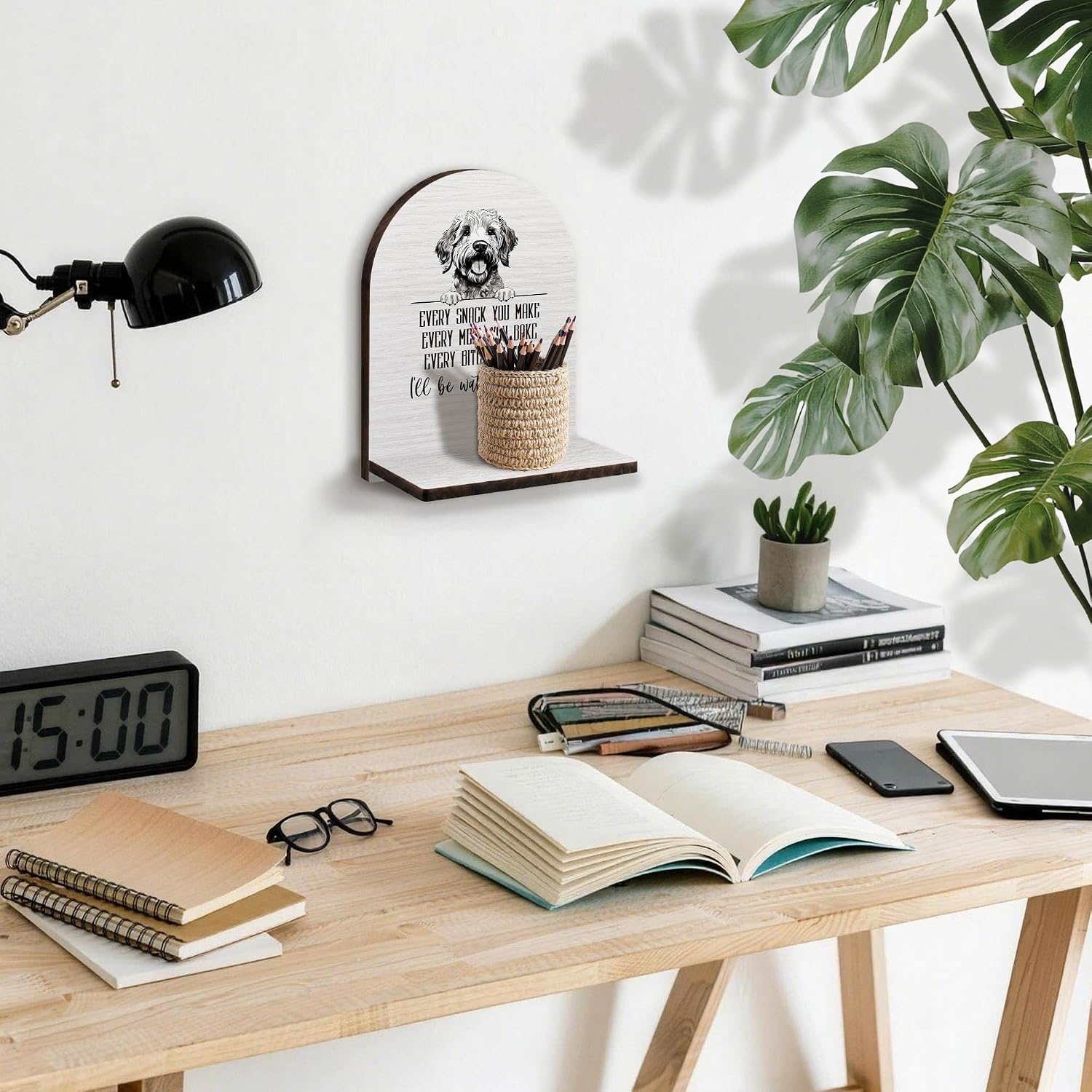 Funny Goldendoodle Kitchen Wall Shelf, Goldendoodle Gifts for Women Wooden Hanging Floating Shelves, Dog Mom Dad Lovers Gifts Hanging Shelf Wall Decor for Kitchen Dining Room