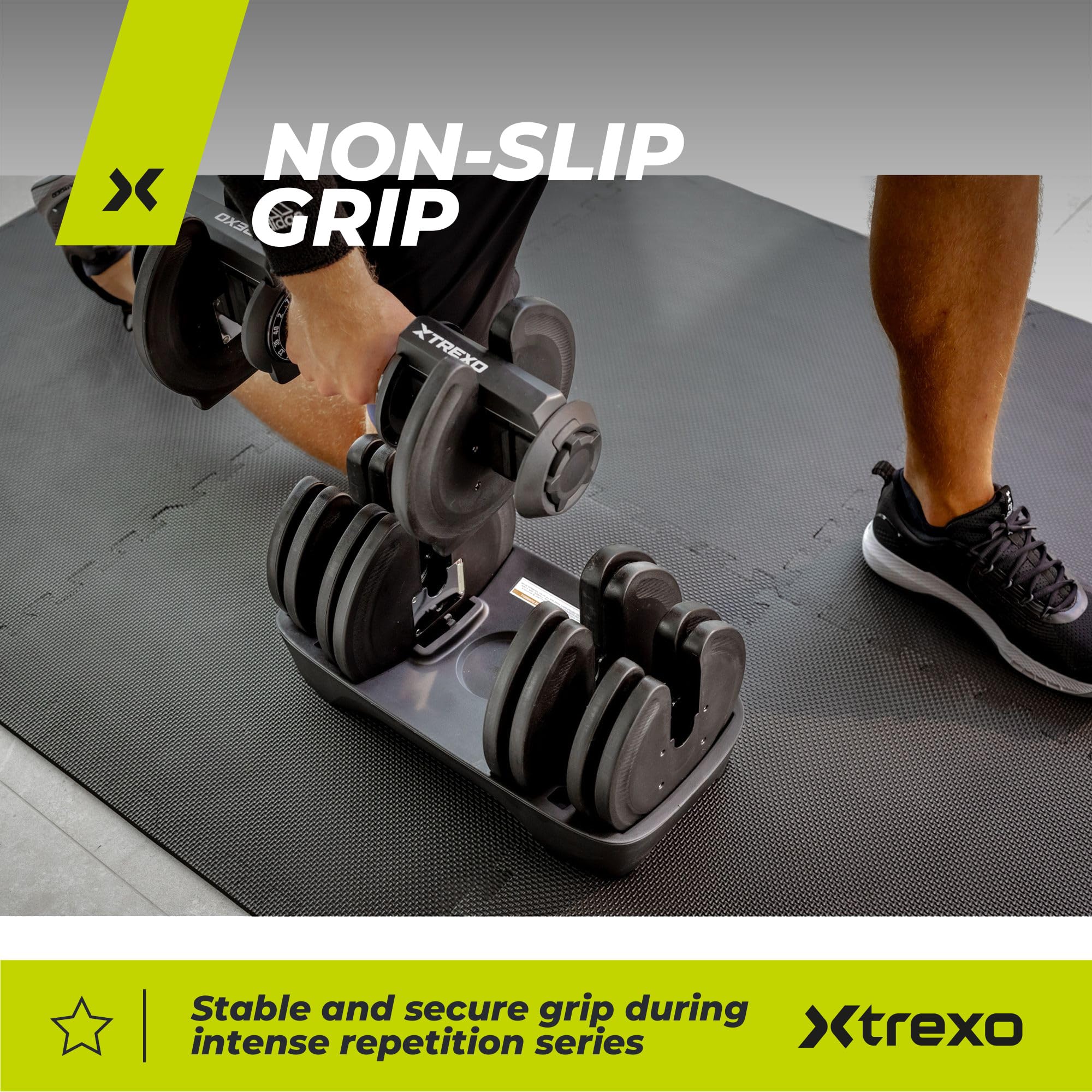 TREXO Verstellbare Hantel 18-40 kg Gewichtsregulierung mit Drehknopf Gewichte Hantel aus Eisen für Krafttraining Verstellbare Kurzhantel mit Ergonomischem Rutschfestem Griff