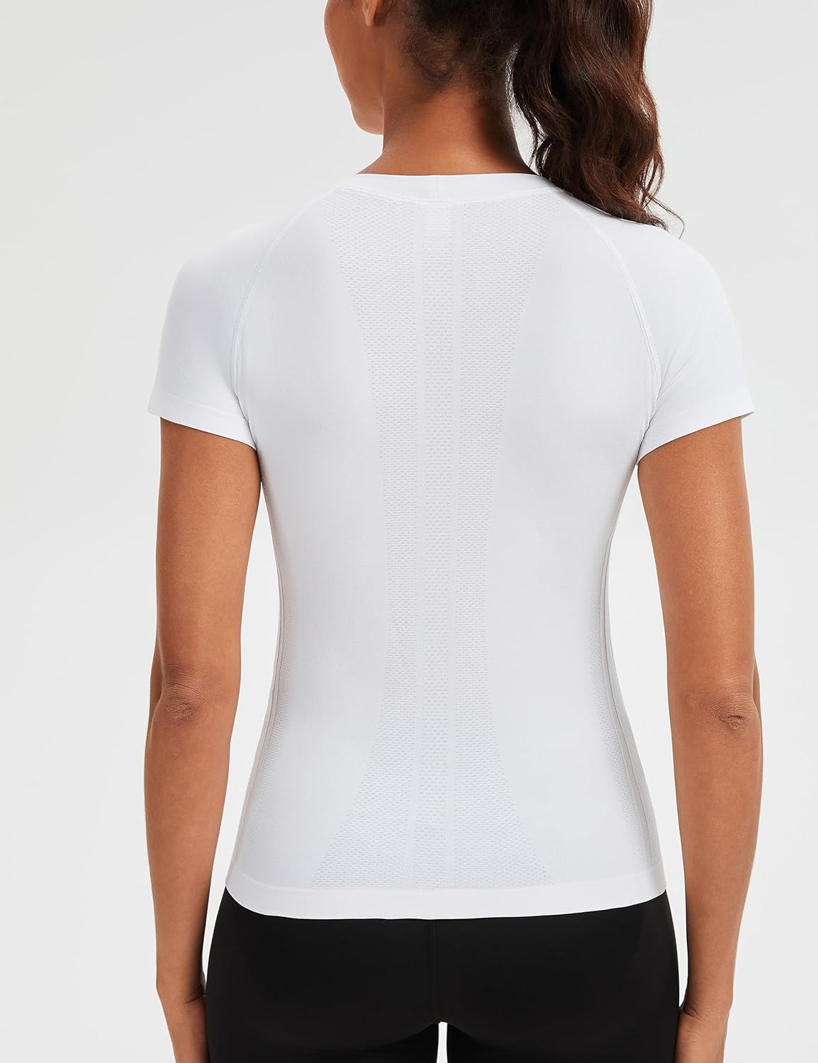 Workout Tops for Women Hip Length Athletic Running Gym Yoga Short Sleeve Shirts Seamless Breathable Crewneck Tees - Image 4