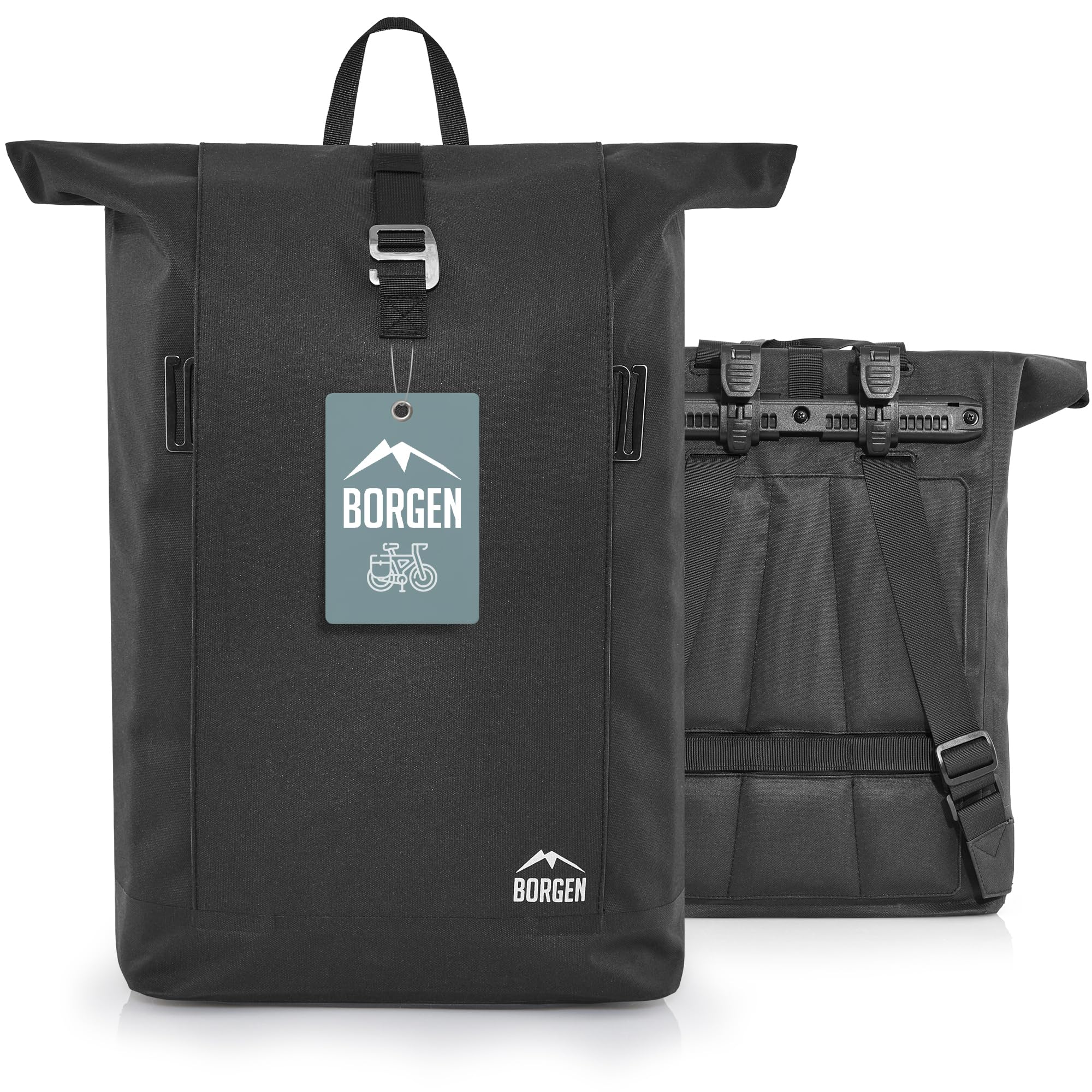 Borgen Bolsa Vida para portaequipajes con Bolsa extraíble para portátil – Utilizable como portaequipajes, para Bicicleta, Bandolera, de Uso Diario 28 litros