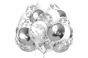 12 Inches White Confetti Balloons