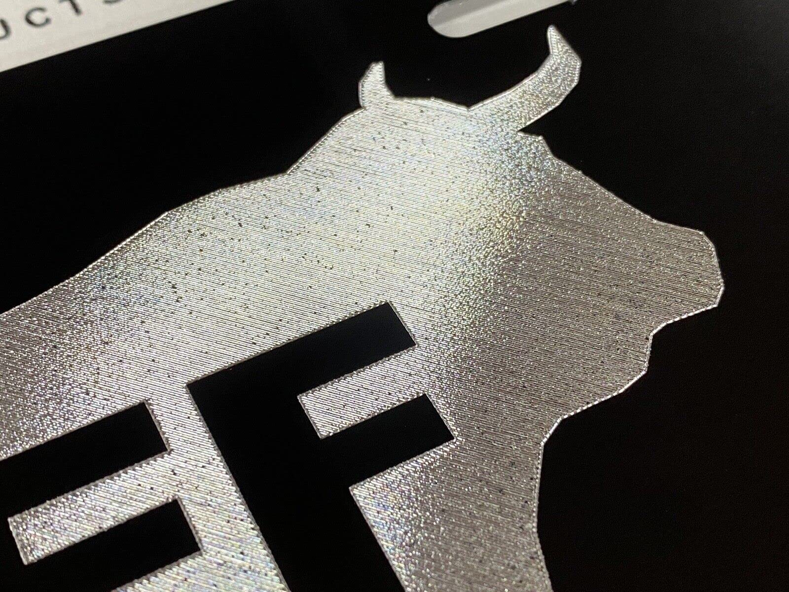 Silver Engraved Eat Beef Black Car Tag Diamond Etched Metal Front - Foto 4