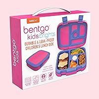 Vista 8 de Bentgo Kids Lonchera Infantil Estilo Bento de 5 Compartimentos a Prueba de Fugas - Tamaños de Porciones Ideales para Edades de 3 a 7 - Duradera, a