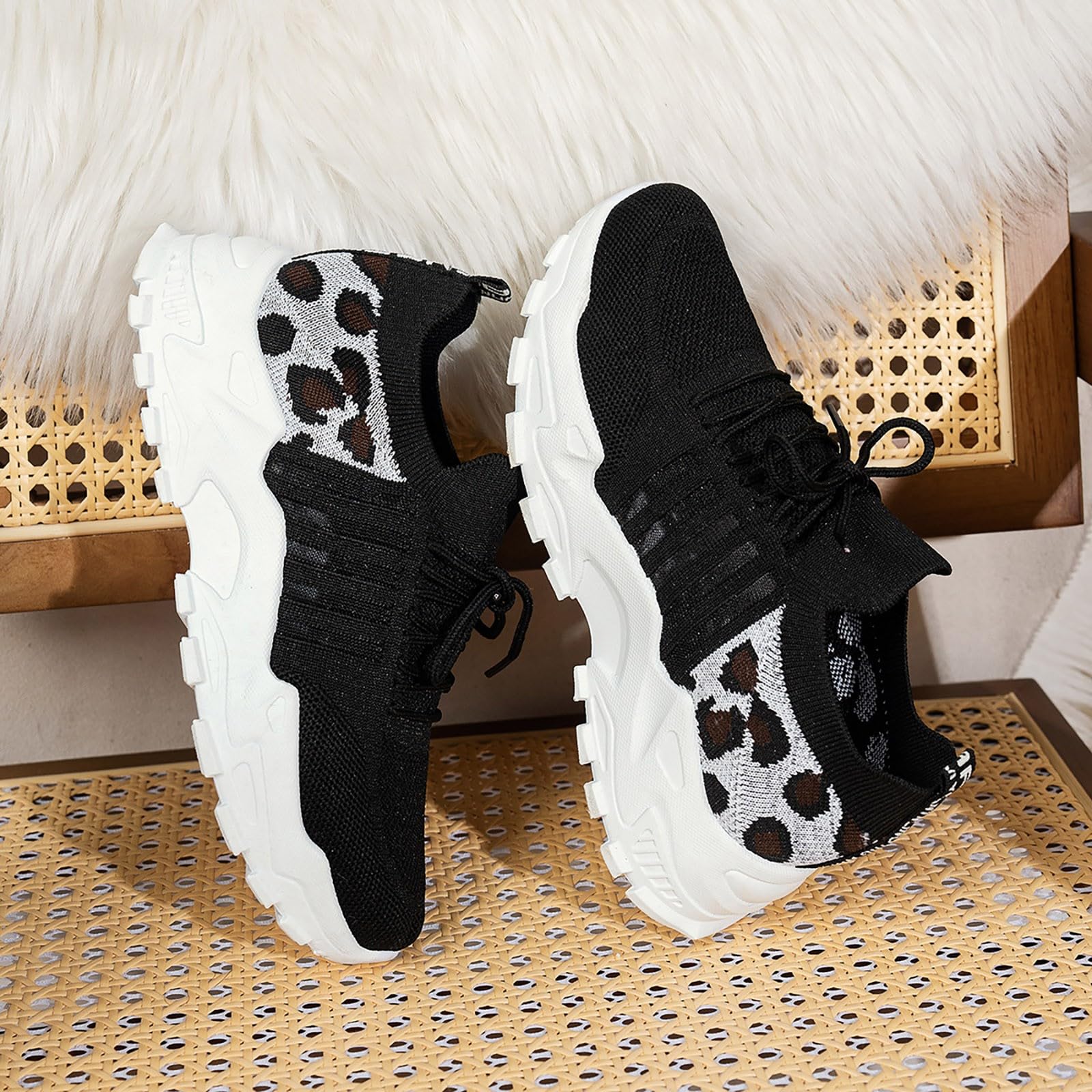 Scarpe Donna Running Comode Pianta Larga Scarpe Comode per Camminare | Calzature Fitness in Tela Morbida per Allenamento Palestra Tennis Camminata Concezione Ergonomica Tessuto Sintetico