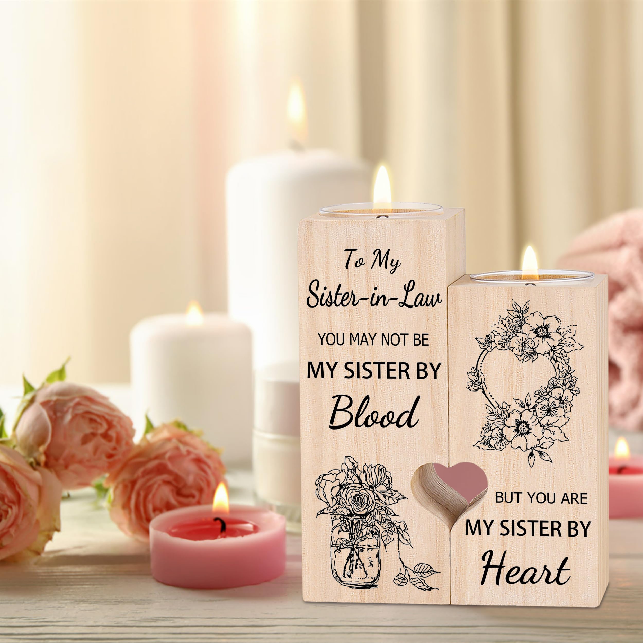 Sister in Law Gifts, Candlestick - Gifts for Sister in Law Birthday Christmas Mother's Day Wedding Gifts