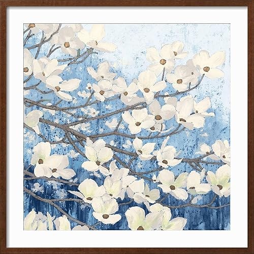 Miniatura 6 de ART.COM Lienzo decorativo para pared, diseño de flores de cornejo II índigo por James Wiens, decoración botánica, 30 x 30 pulgadas