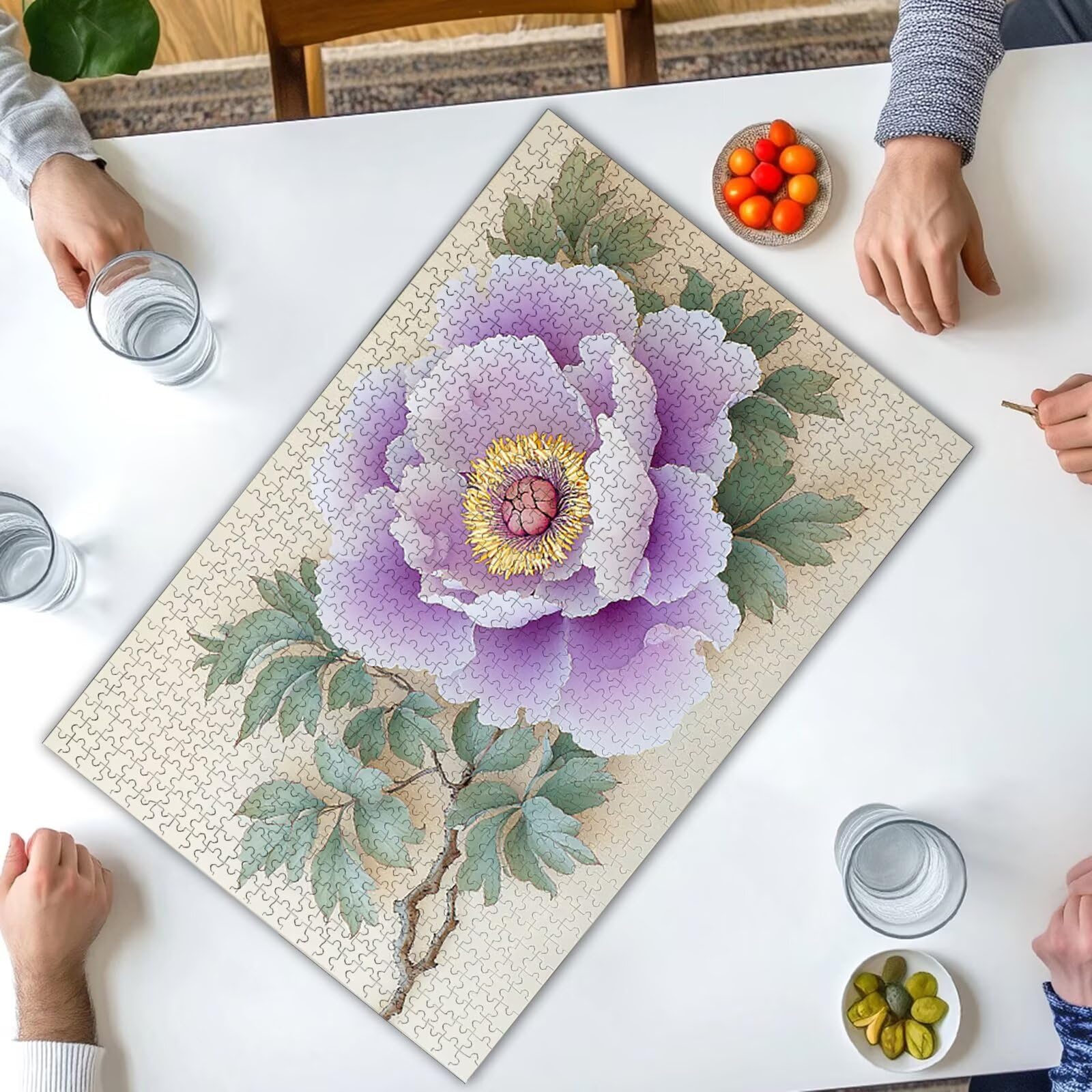 Puzzle 1000 sztuk kwiatów, piwonia drewniane puzzle dla dorosłych, puzzle z wykwintnym opakowaniem, rodzinne gry edukacyjne, puzzle do dekoracji wnętrz, pomysł na prezent dla kobiet, prezent dla