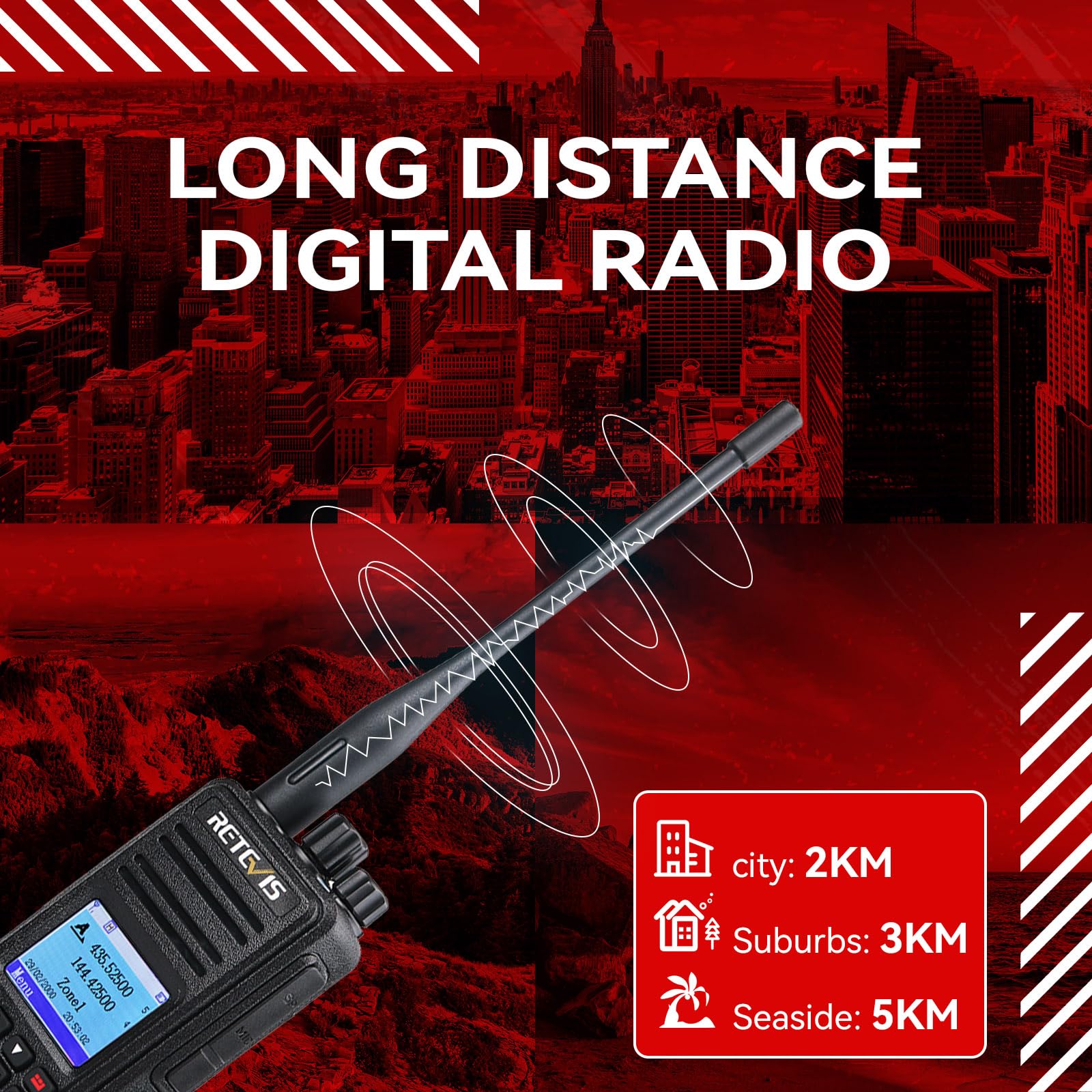 Retevis RT3S Radio DMR, Radioamatori Analogico e Digitale Combinato, Support OpenGD77, Doppio Slot Temporale per Ripetitore, Compatibile con MOTOTRBO Tier I & II per Radiotrasmittenti (1 pezzo, Nero)