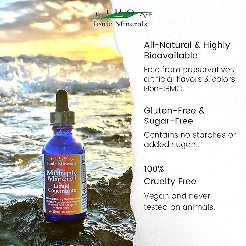 Miniatura 5 de Eidon - Suplemento de minerales múltiples minerales para agua vitaminas líquidas totalmente naturales biodisponible iónico vegano sin gluten sin