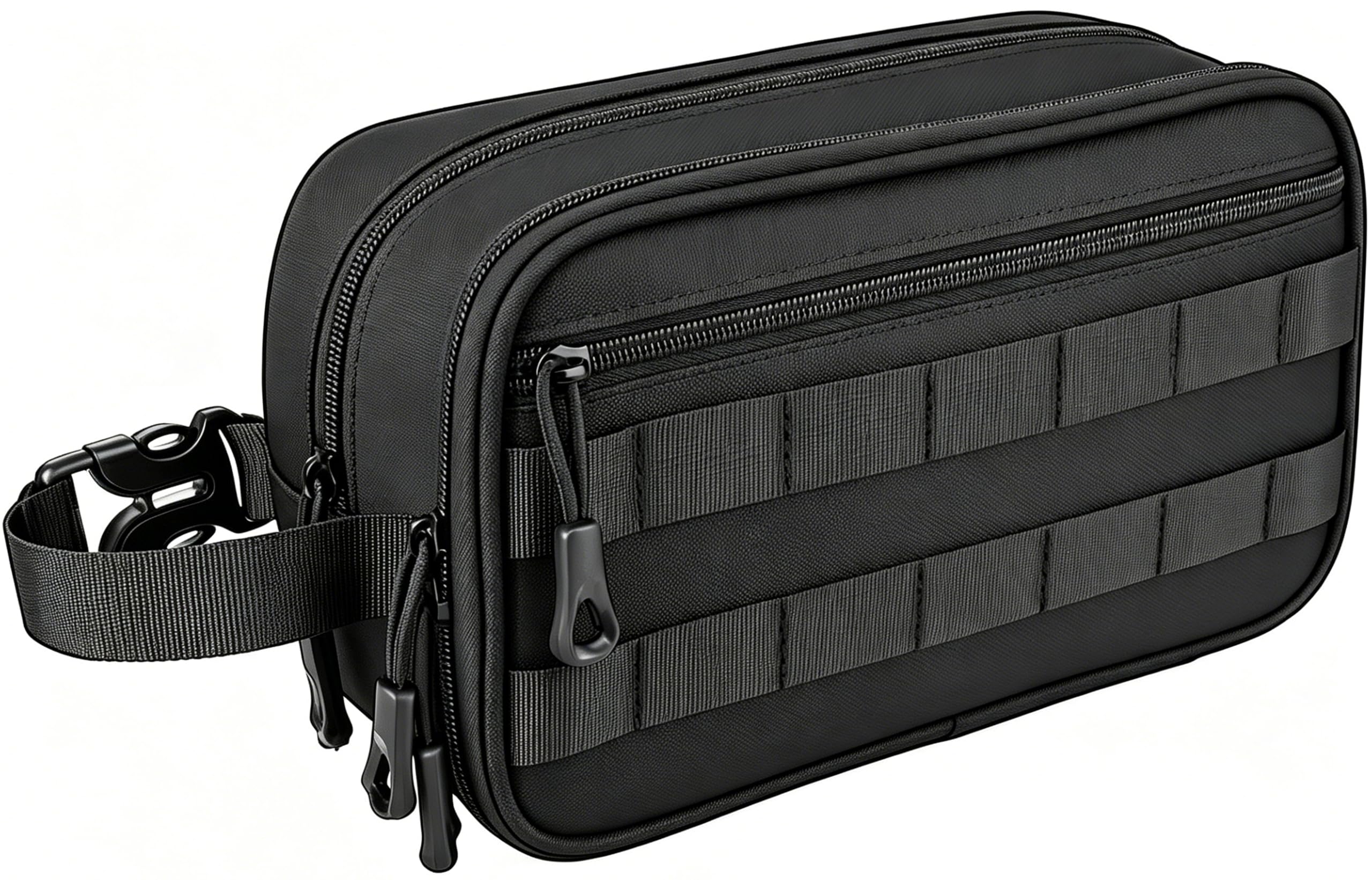 HILOMON Neceser de viaje para hombre, con cremalleras YKK, bolsa de aseo táctica con compartimentos, bolsa de baño impermeable, bolsa de higiene, bolsa de cosméticos para hombres, Negro -,