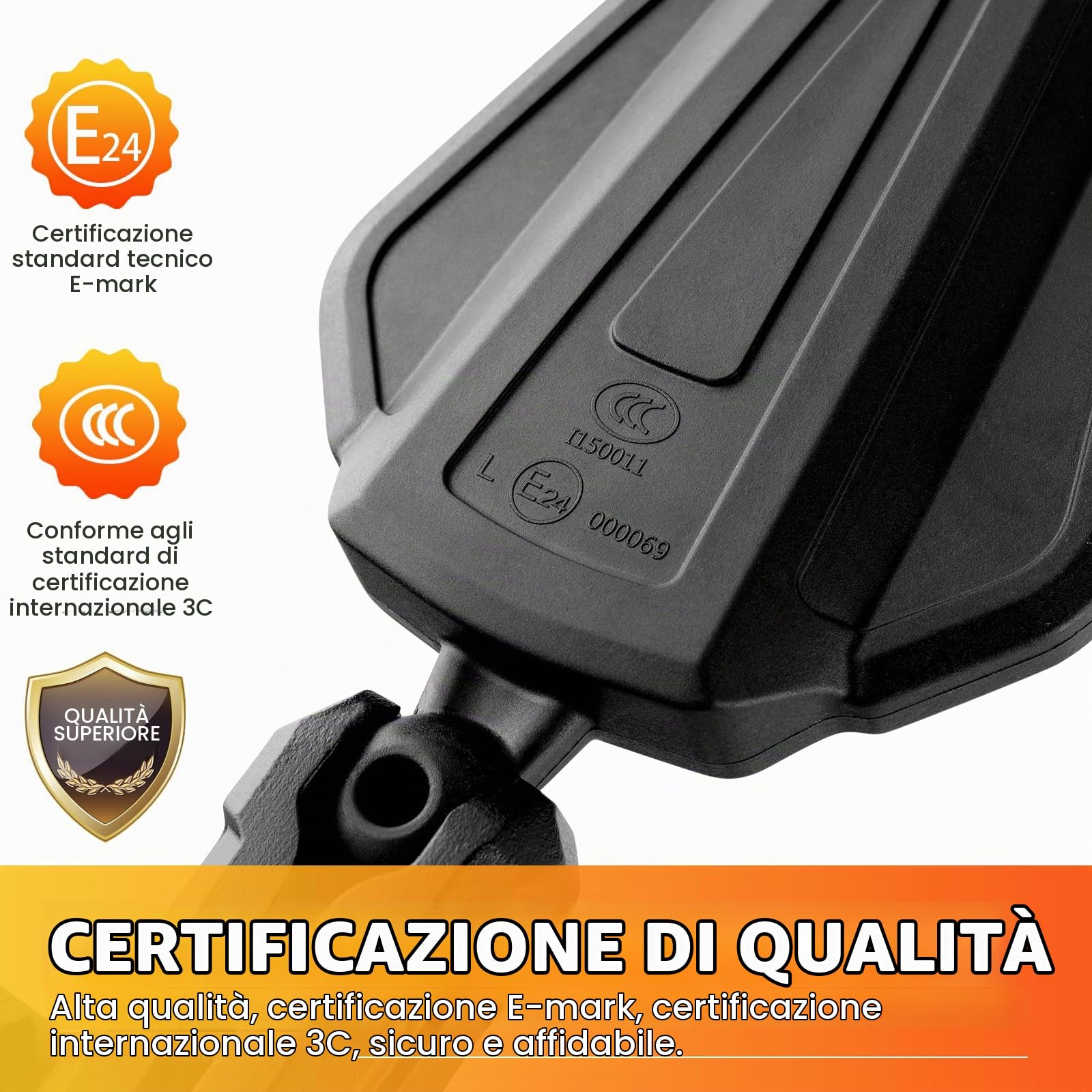 DREAMIZER Specchietto retrovisore per moto Adventure, Omologati E24 specchietti moto manubrio 22mm e 7/8", 8mm 10mm Specchietti Laterali Compatibile con RZR YFZ 790 890 adv ATV Quad Enduro Dirt Bike