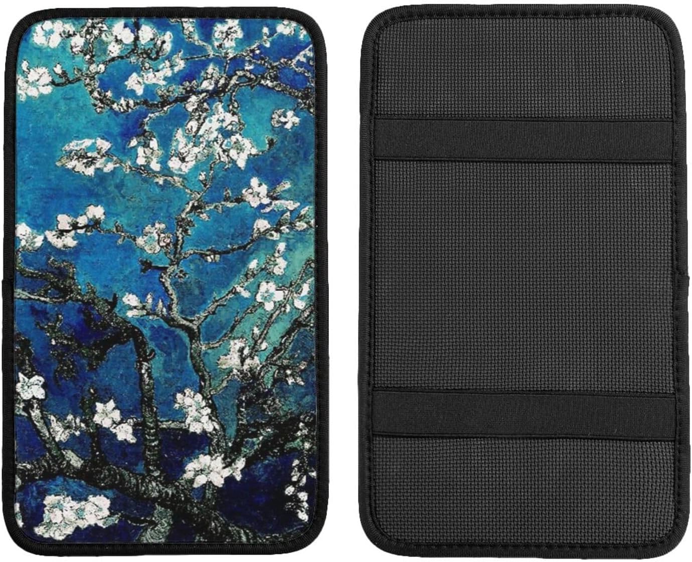 Seawater Exotic Aquatic Underwater World Summer Herring Seaweed Star Beach Universal Center Console Armrest Cover Pad Car Armrest Protector for Most Cars, Suvs