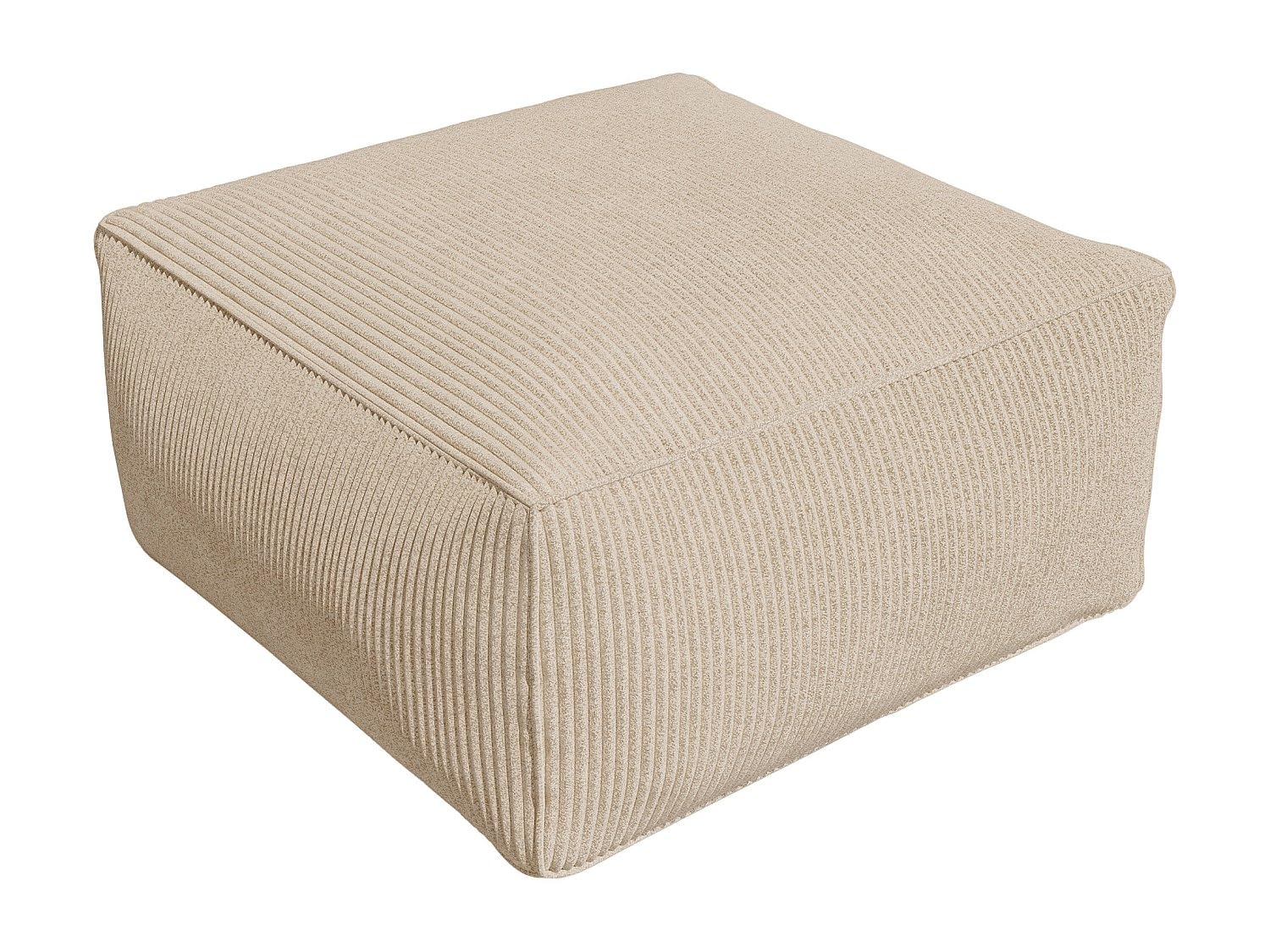Vente-unique - Pouf en Velours côtelé Beige NOUMARA