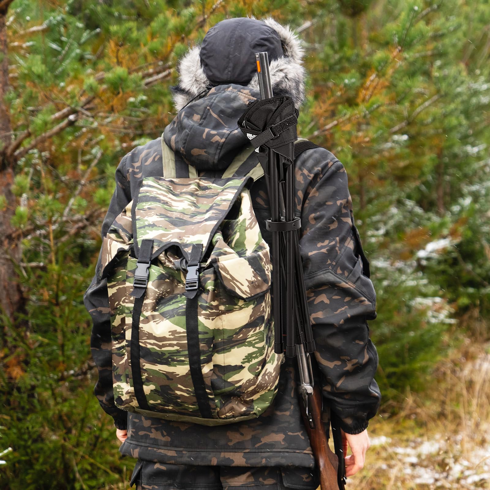 IRONMAX 2 Pack Hunting Stool, Portable Camping Stool with Shoulder Strap, 4 Legged Stools Hold up to 330lbs, Lightweight Folding Stool for Backpacking Fishing Hiking Travel, Camouflage