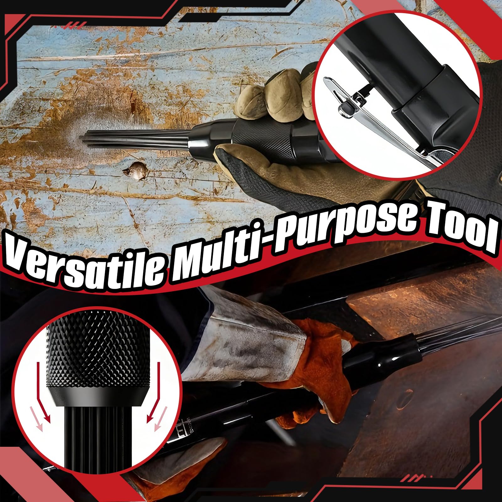 Raspador De Agujas, 4000 Rpm Raspador De Agujas NeumáTico Con 12 Aguja De Acero (3 Mm) Para Eliminar óXido Pintura Escoria De Soldadura Y Suciedad De Superficies MetáLicas