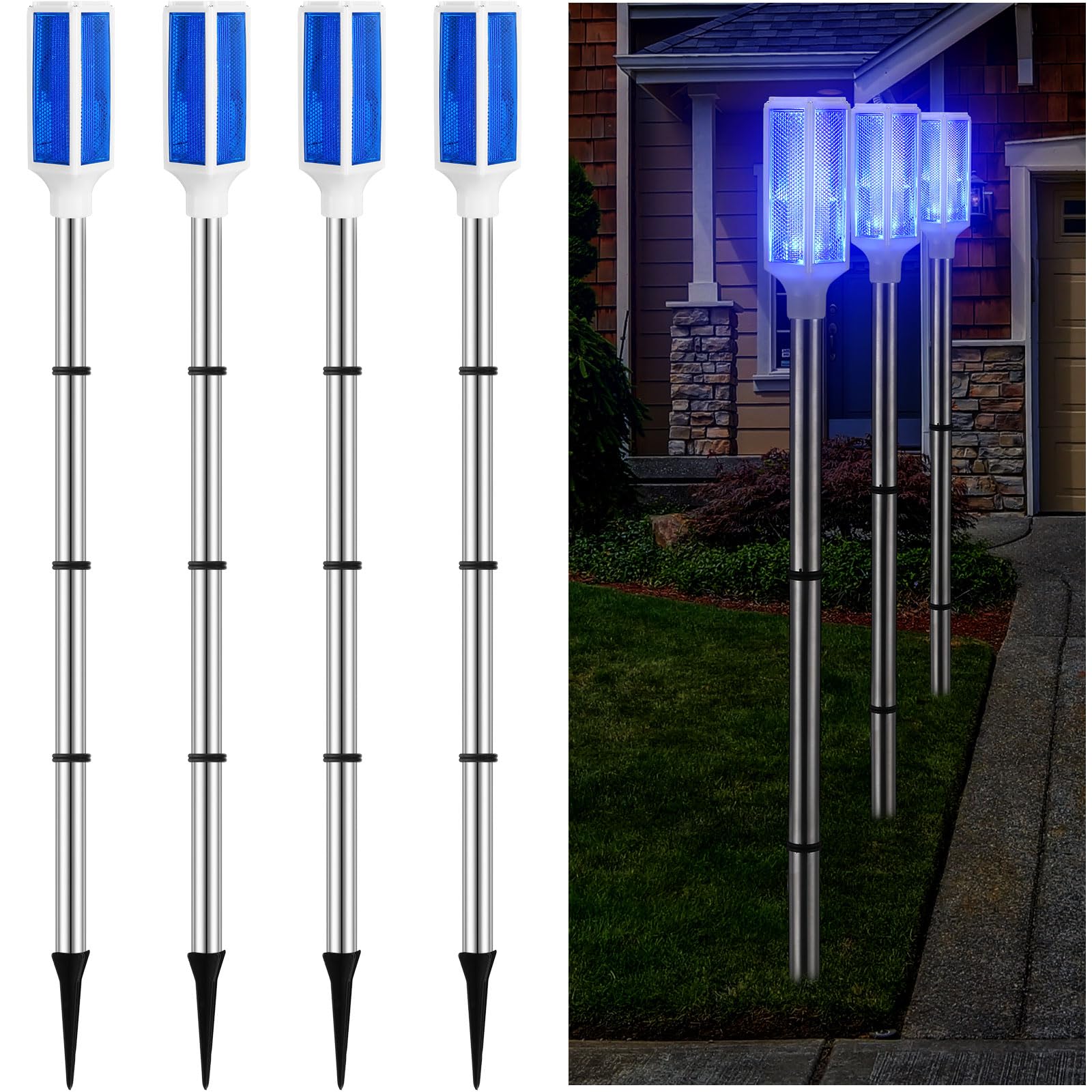 Best solar driveway marker lights Hotsell Amazon Macarrie 6 Pcs Solar  Powered Driveway Markers Reflector Lights Landscape Driveway Reflectors on  Poles for Snow Road Outdoor Yard 37, image size:1600x1600